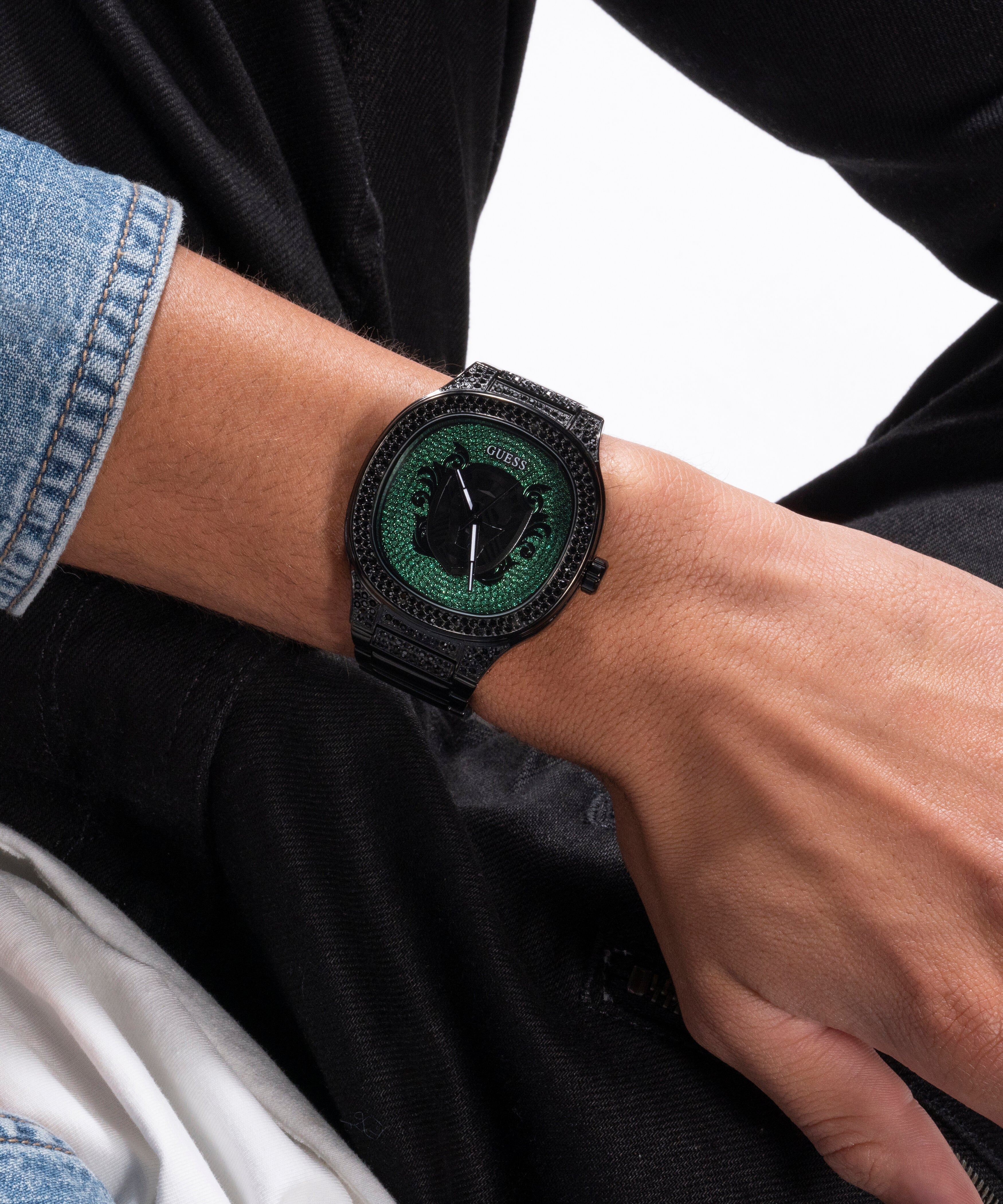 Men Quartz Green Dial Analog Stainless Steel Watch GW0565G2 - Image 7