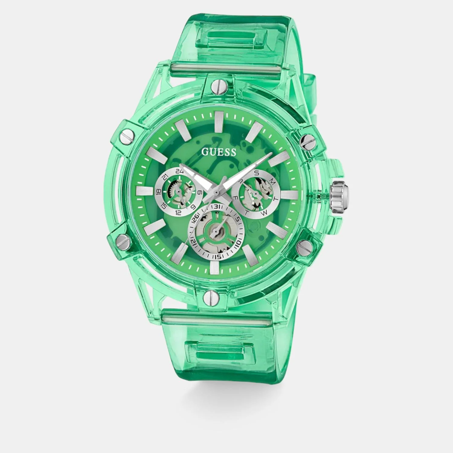 Men Quartz Green Dial Multi-Function Silicone Watch GW0806G6 - Image 2