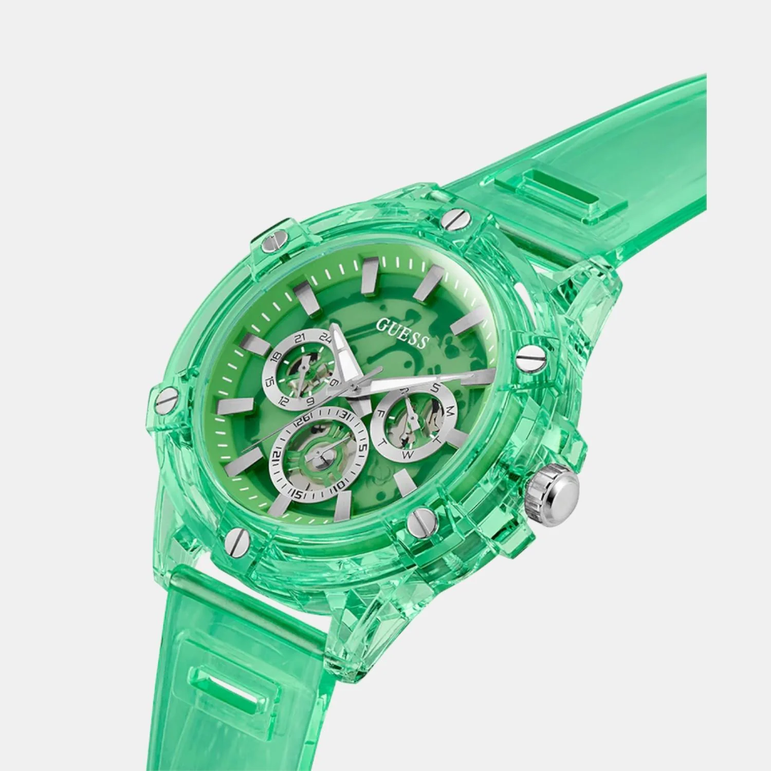 Men Quartz Green Dial Multi-Function Silicone Watch GW0806G6 - Image 3