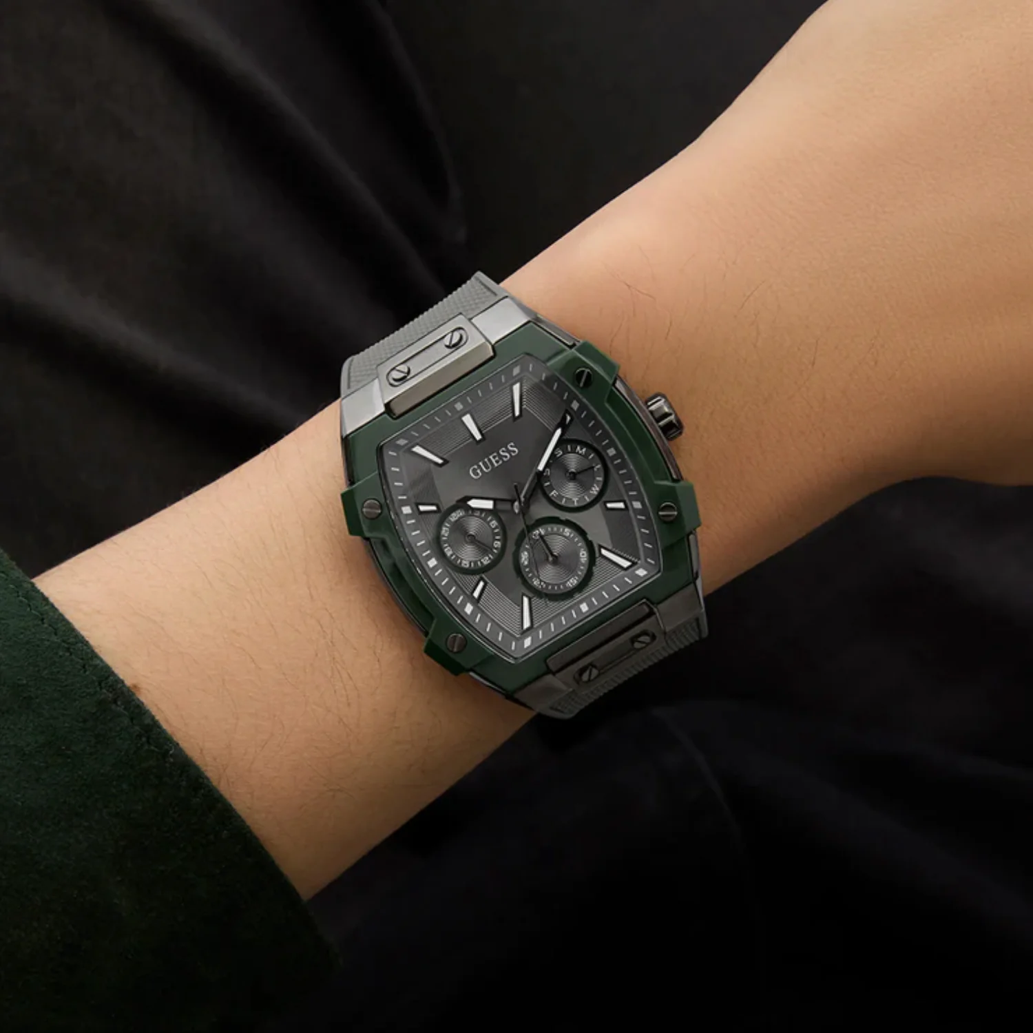 Men Quartz Grey Dial Multi-Function Silicone Watch GW0956G3 - Image 6