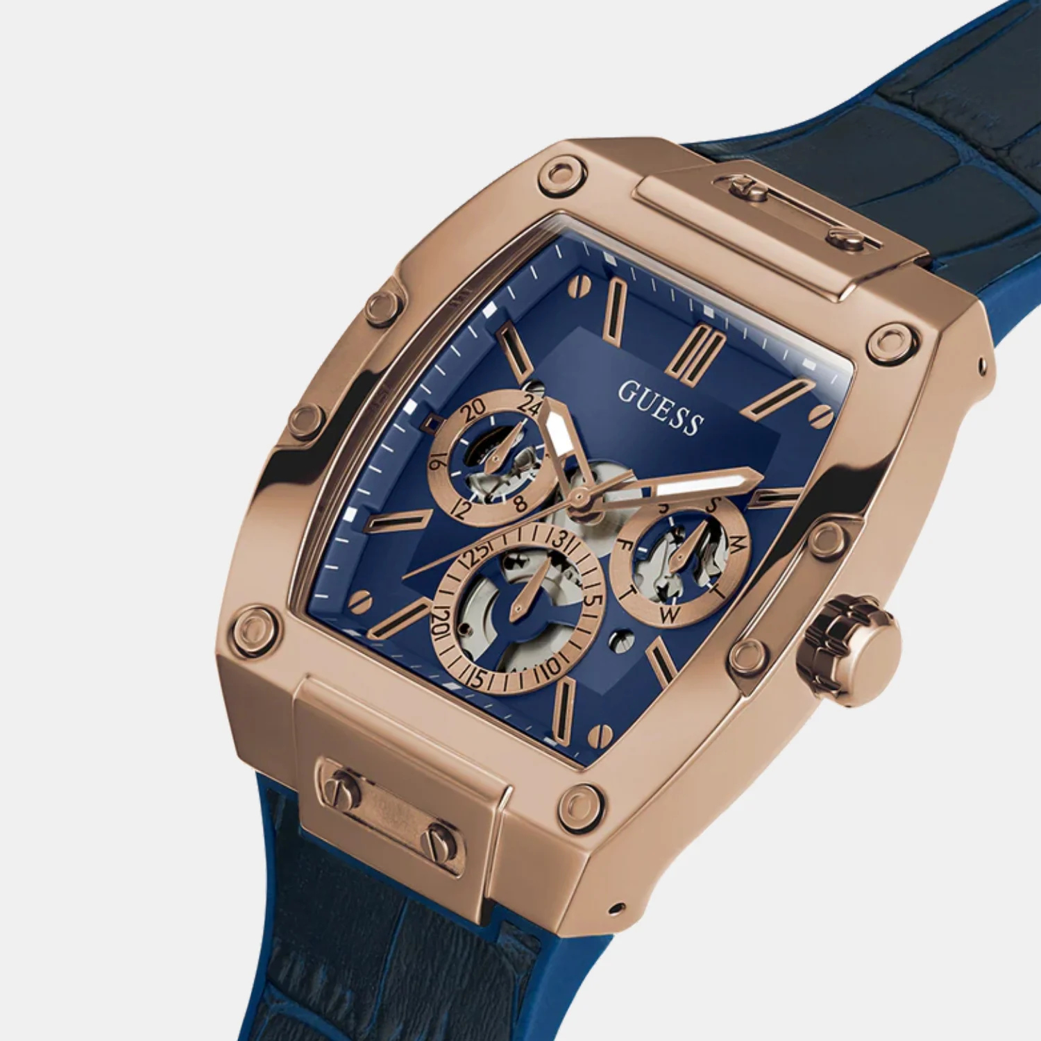 Pheonix Men Quartz Blue Dial Multi-Function Leather Watch GW0202G8 - Image 2
