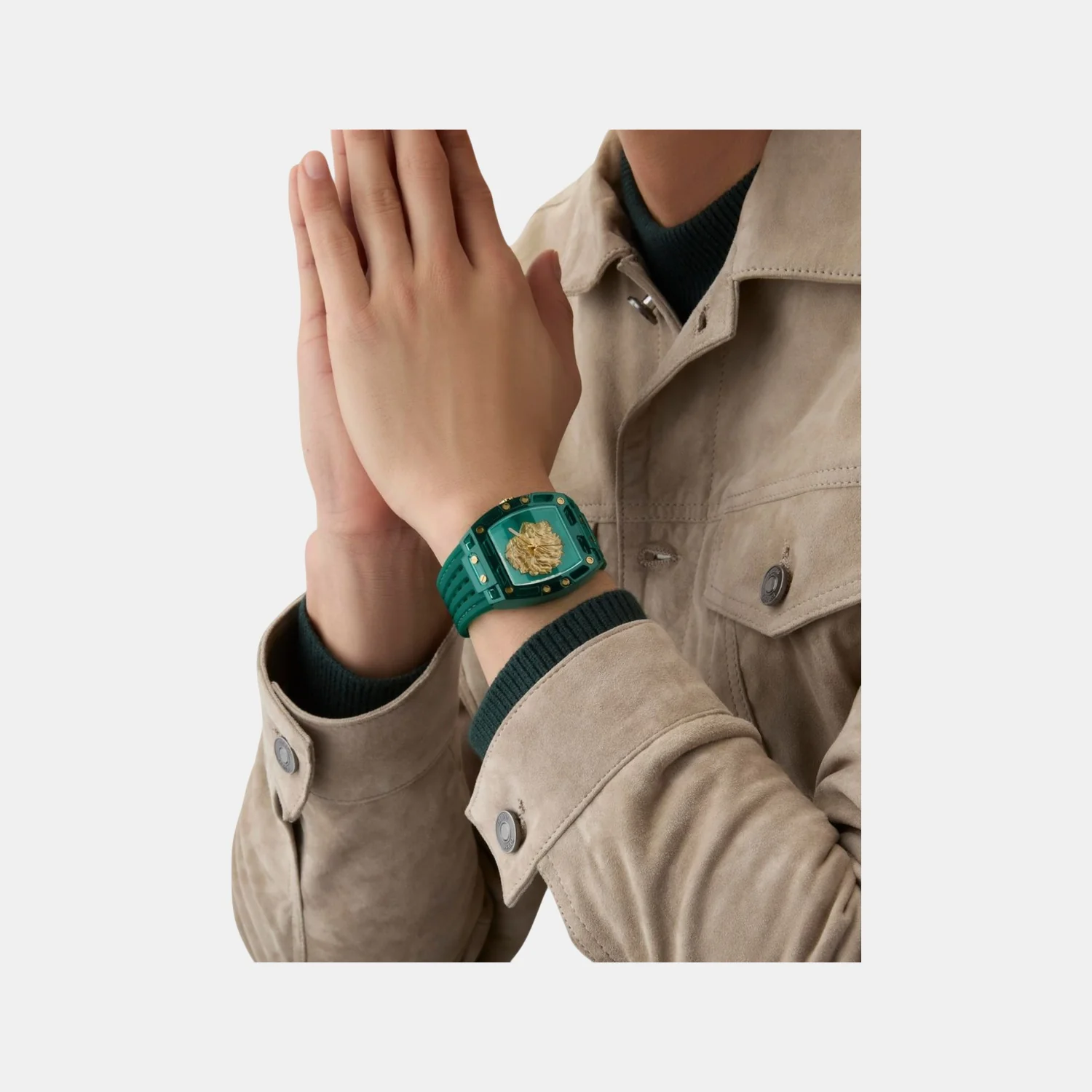 Phoenix Men Quartz Green Dial Analog Silicone Watch GW0959G2 - Image 5
