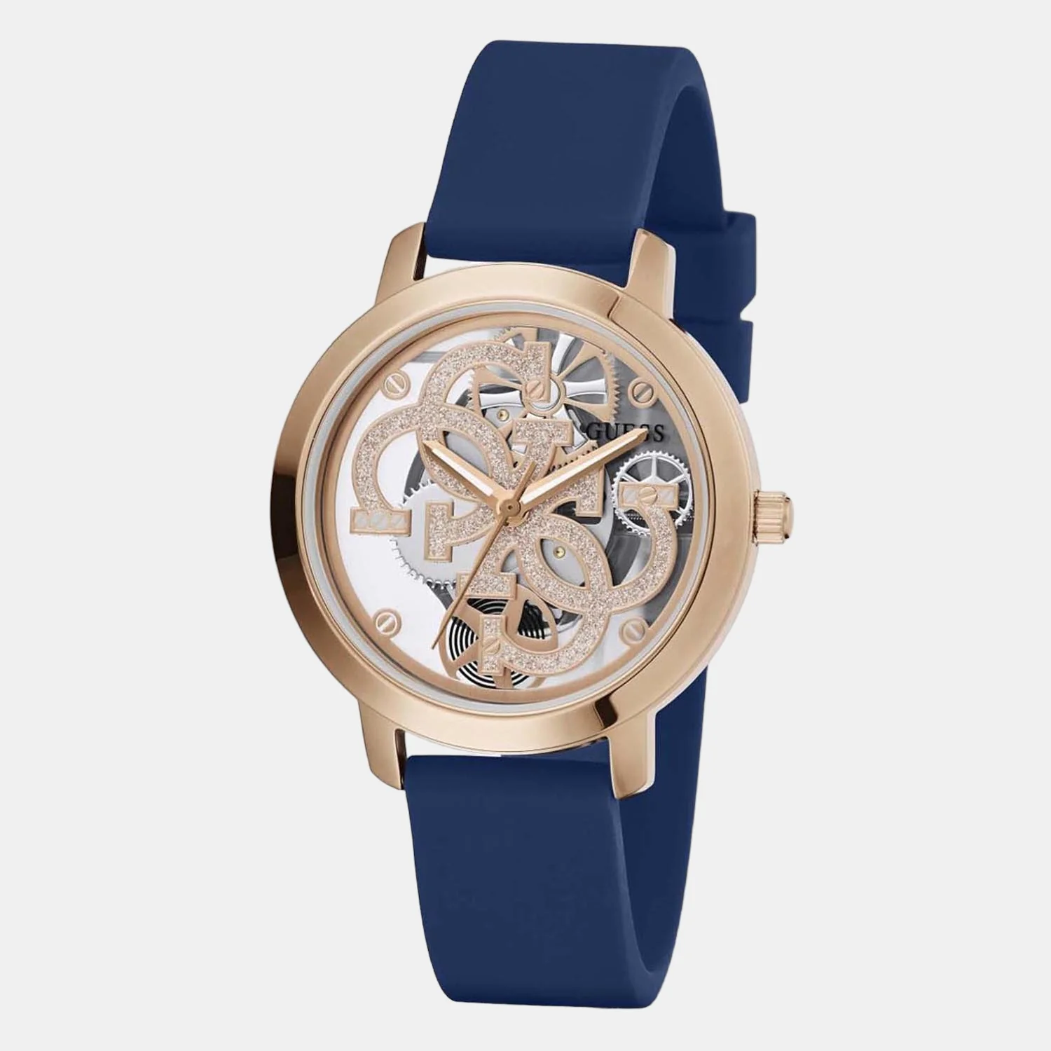 Quattro Clear Women Quartz Rose Gols Dial Analog Silicone Watch GW0452L1 - Image 5
