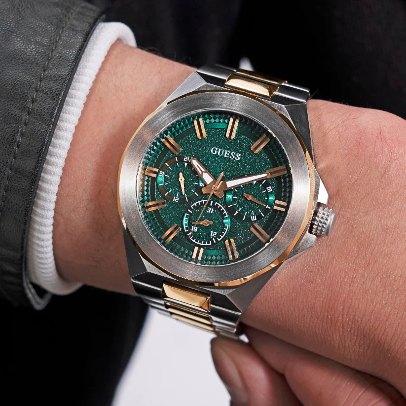 Resistance Men Quartz Green Dial Multi-Function Stainless Steel Watch GW0798G3 - Image 8