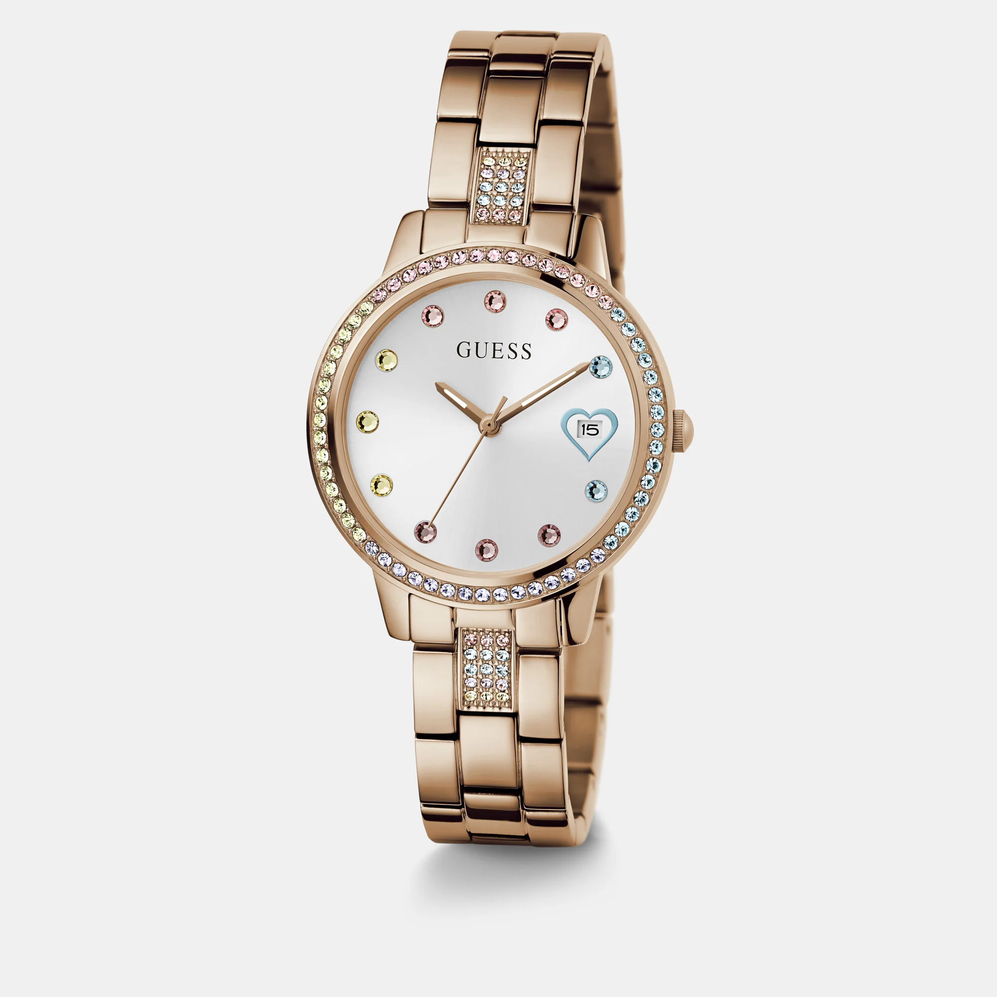 Three of hearts Women Quartz White Dial Analog Stainless Steel Watch GW0657L3 - Image 2