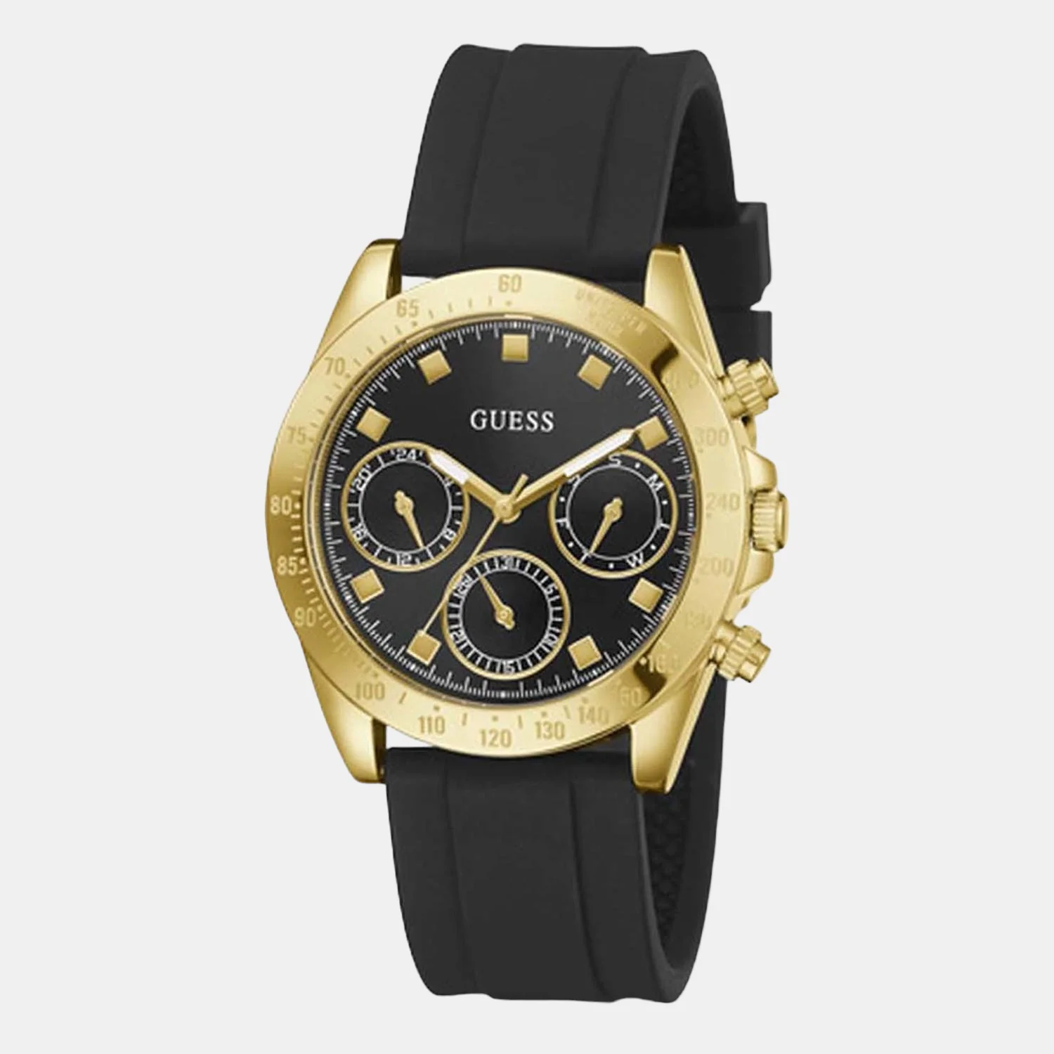 Women Quartz Black Dial Chronograph Silicone Watch GW0315L1 - Image 2