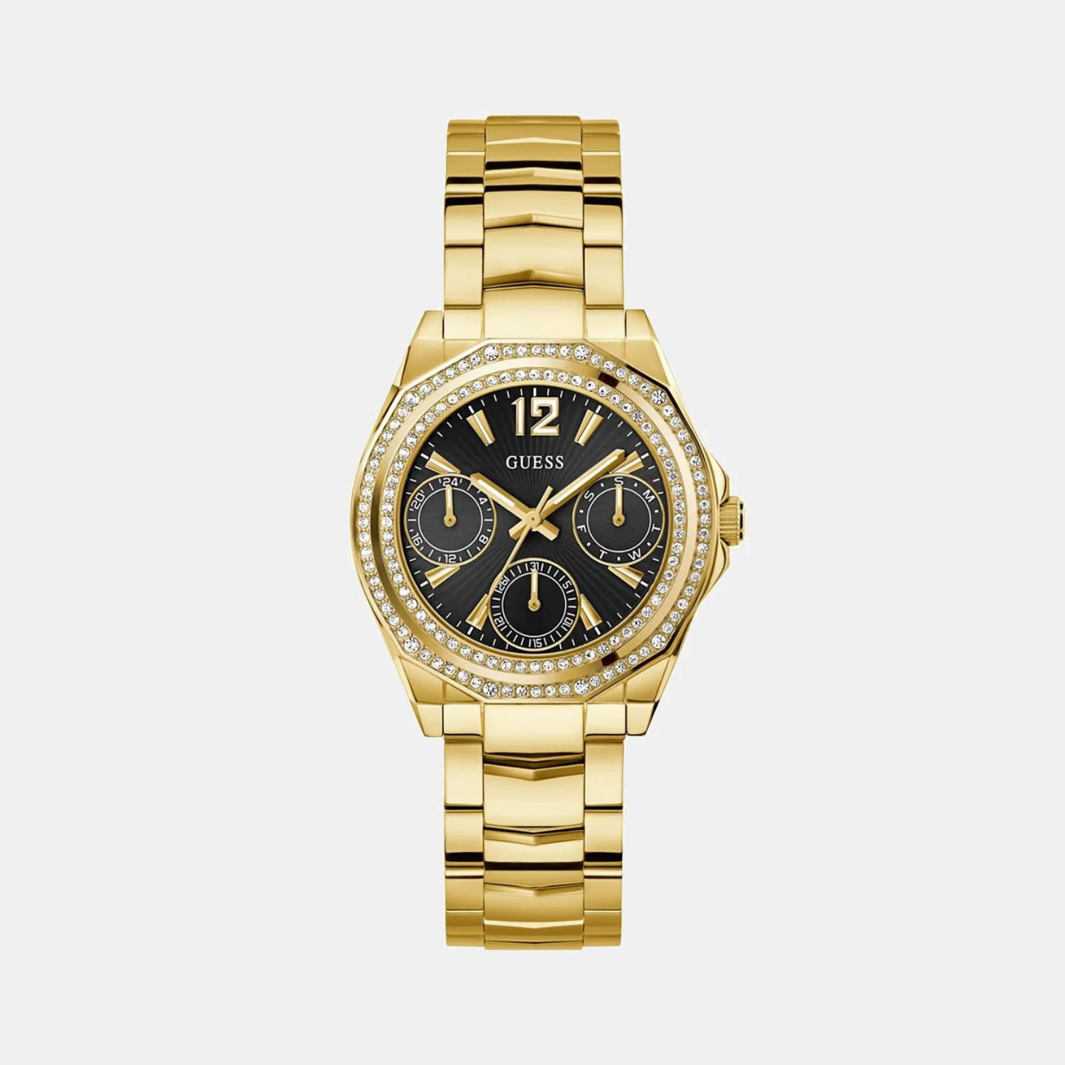 Women Quartz Black Dial Multi-Function Stainless Steel Watch GW0685L4 - Image 2