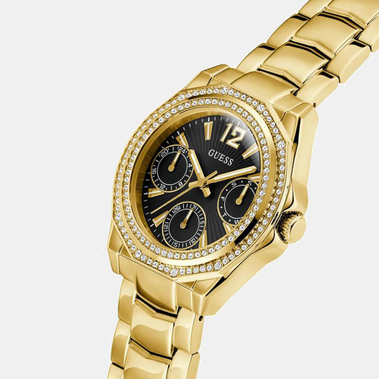 Women Quartz Black Dial Multi-Function Stainless Steel Watch GW0685L4 - Image 4