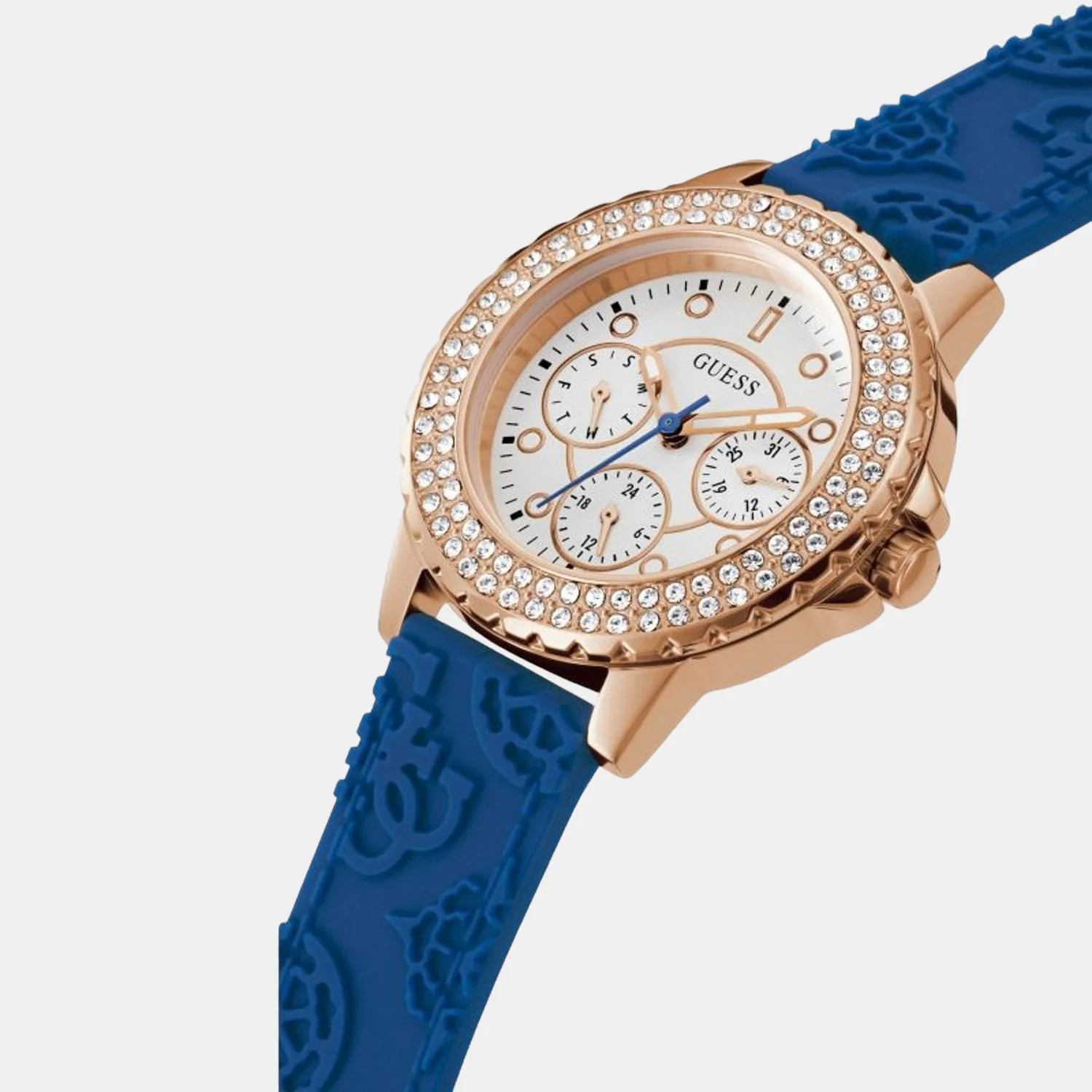 Women Quartz Blue Dial Chronograph Silicone Watch GW0411L2 - Image 4