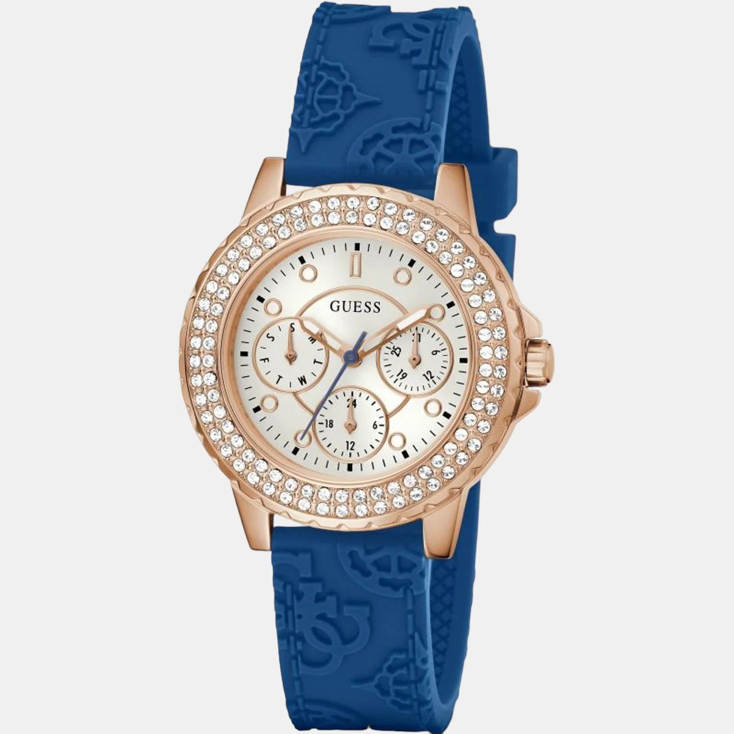 Women Quartz Blue Dial Chronograph Silicone Watch GW0411L2 - Image 5