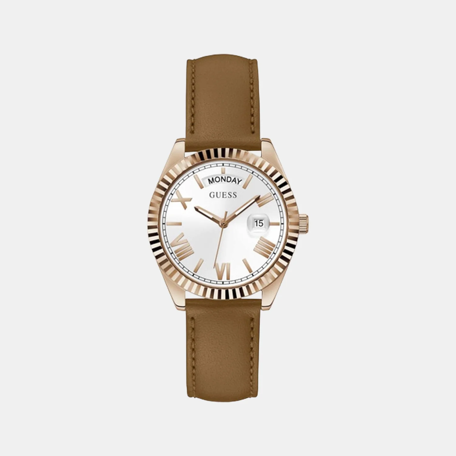 Women Quartz Brown Dial Analog Leather Watch GW0357L2
