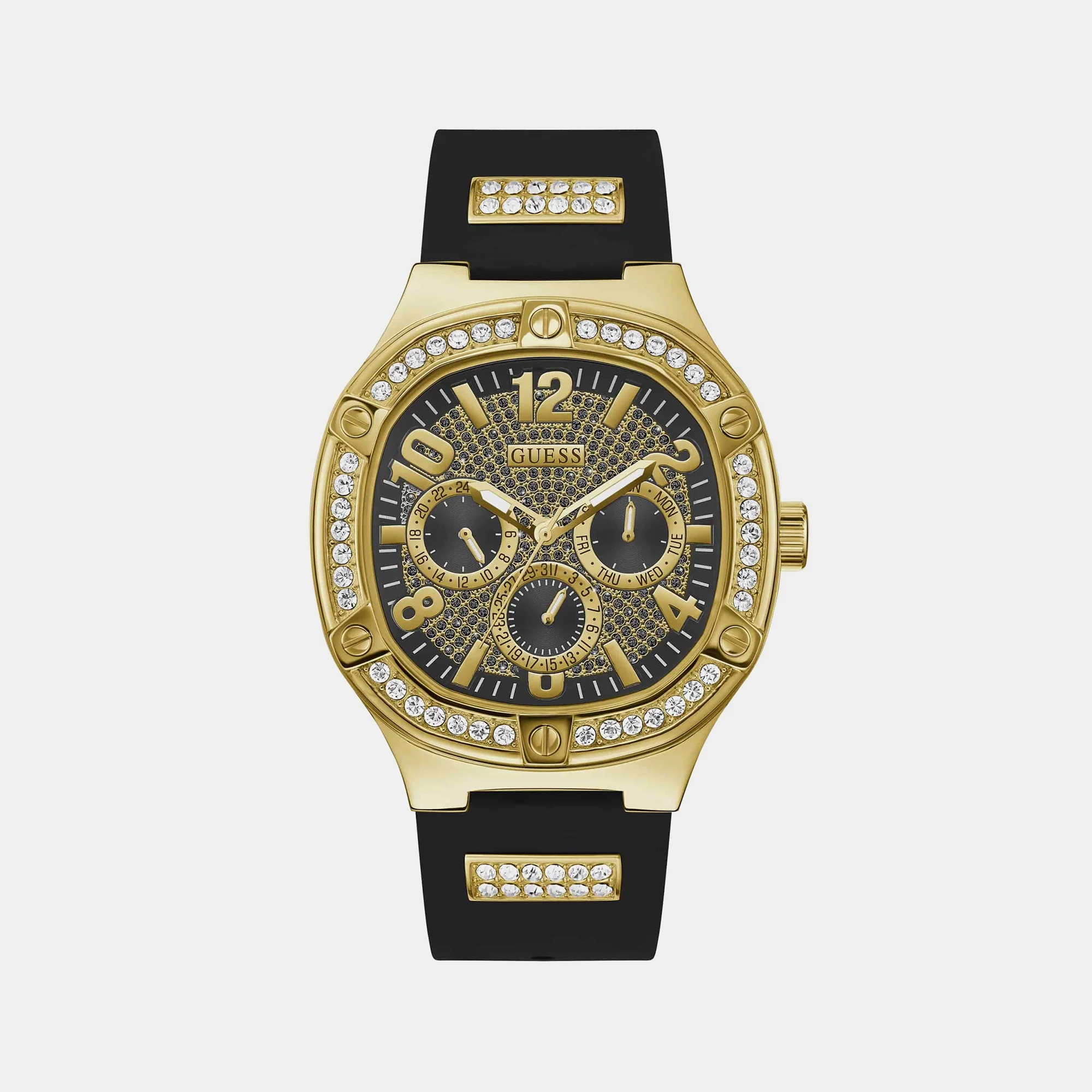 Women Quartz Gold Dial Analog Silicone Watch GW0641G2
