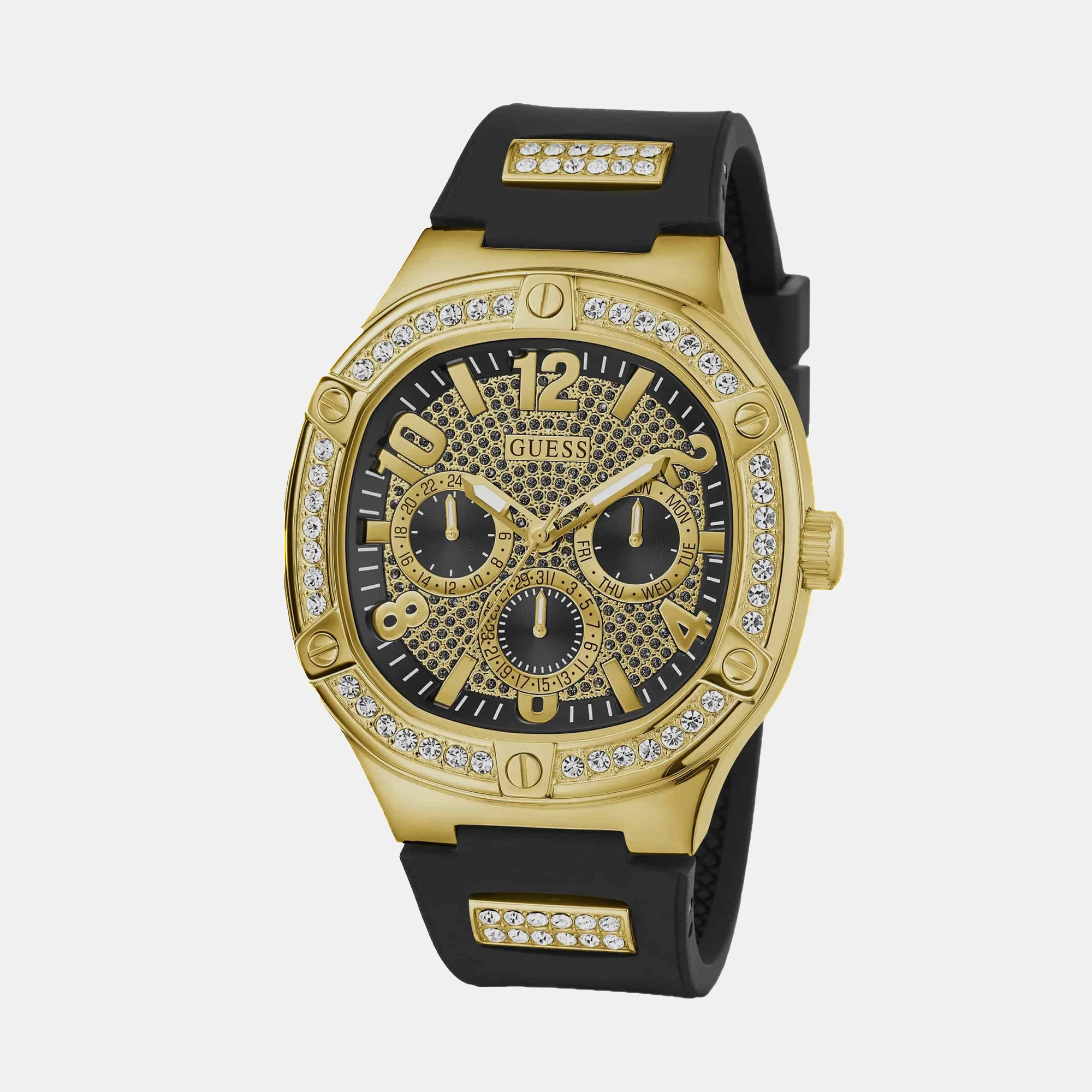 Women Quartz Gold Dial Analog Silicone Watch GW0641G2 - Image 5
