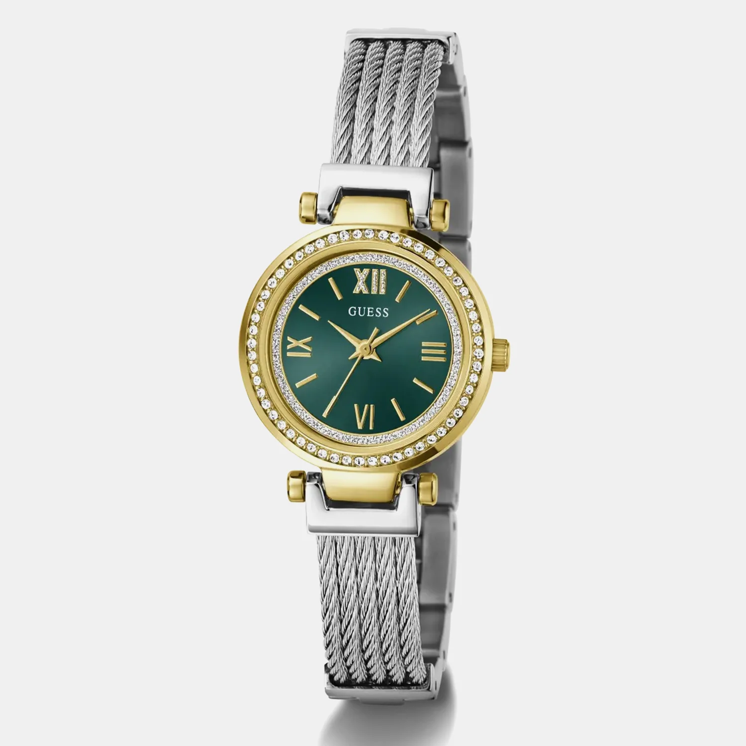 Women Quartz Green Dial Analog Mesh Watch GW1076L3 - Image 2