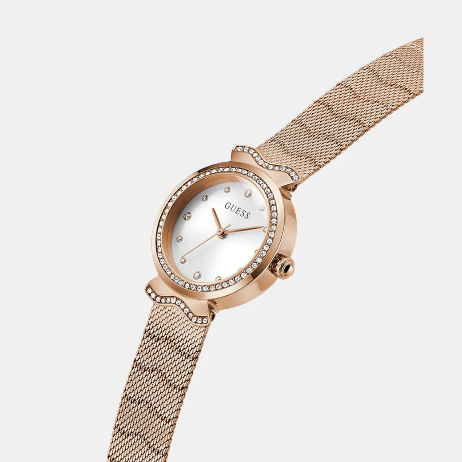 Women Quartz White Dial Analog Mesh Watch GW0866L3 - Image 3