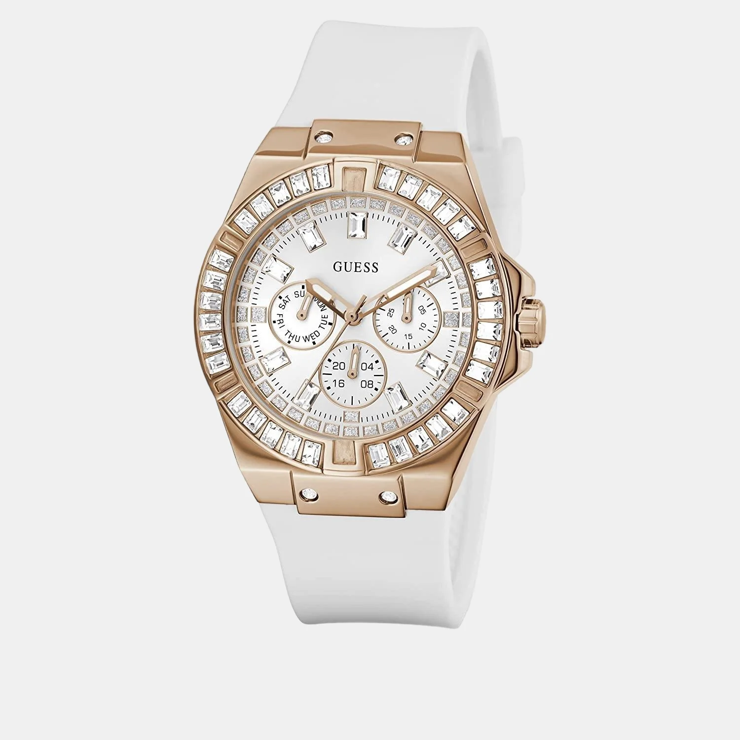 Women Quartz White Dial Chronograph Silicone Watch GW0118L4 - Image 2