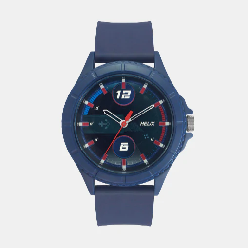 Men Quartz Blue Dial Analog Leather Watch TW033HG16