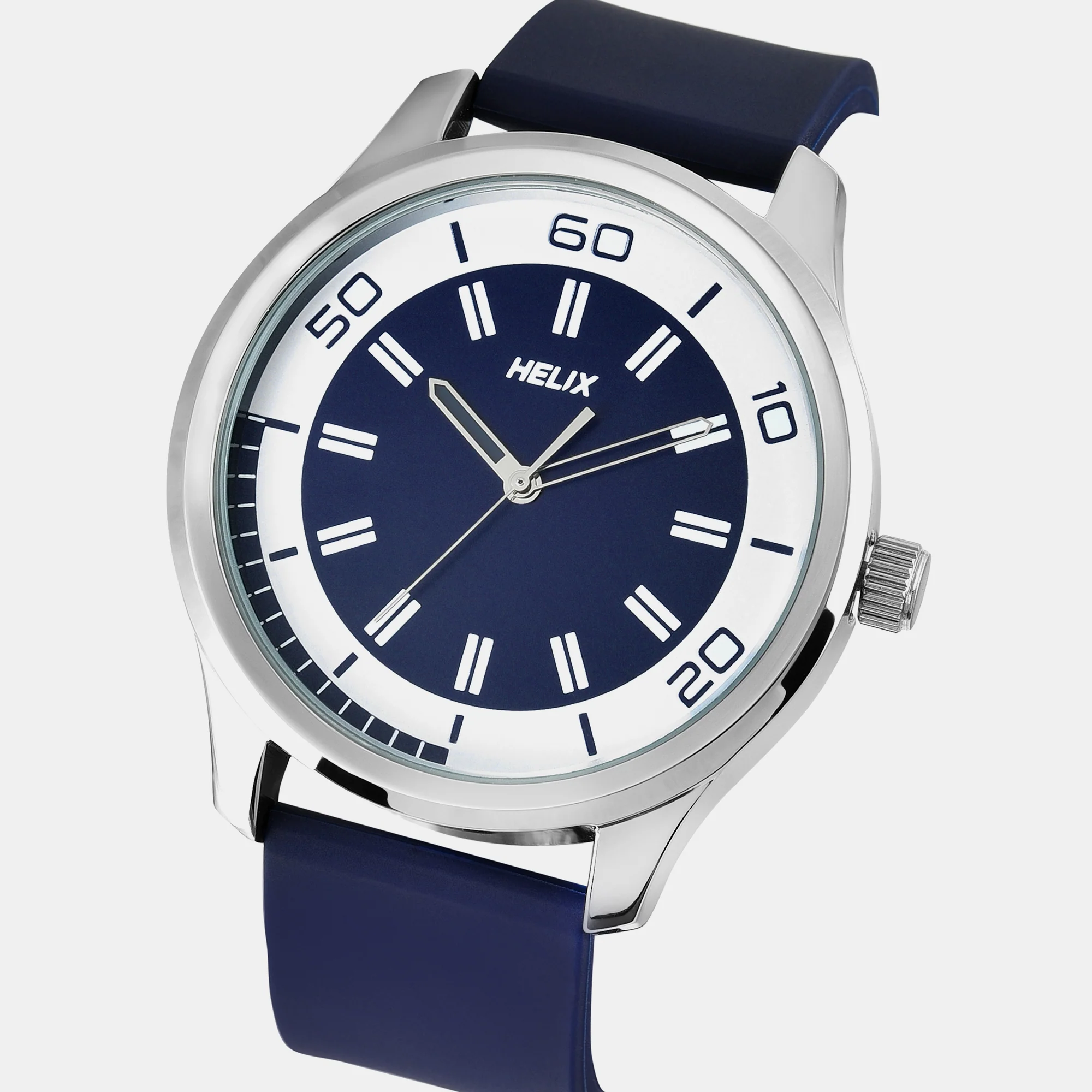 Men Quartz Blue Dial Analog Silicone Watch TW043HG22 - Image 3