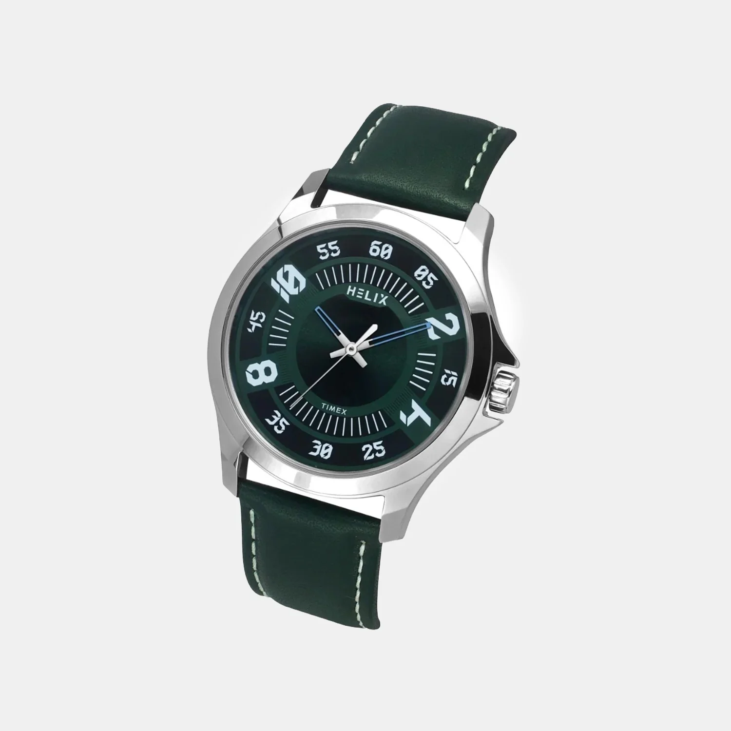 Men Quartz Green Dial Analog Leather Watch TW055HG02 - Image 2