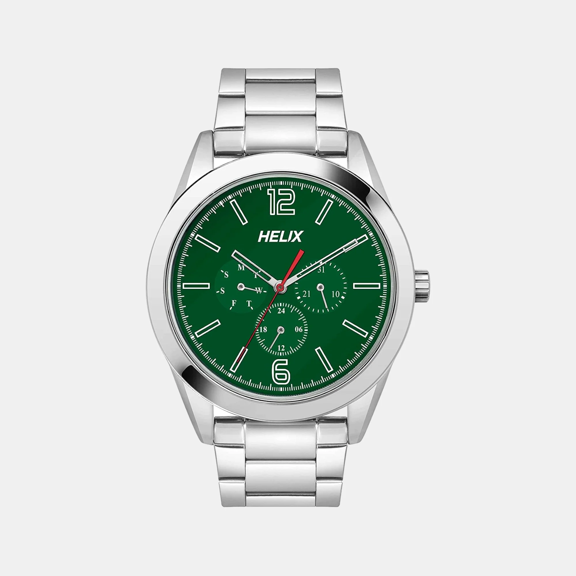 Men Quartz Green Dial Chronograph Stainless Steel Watch TW031HG21