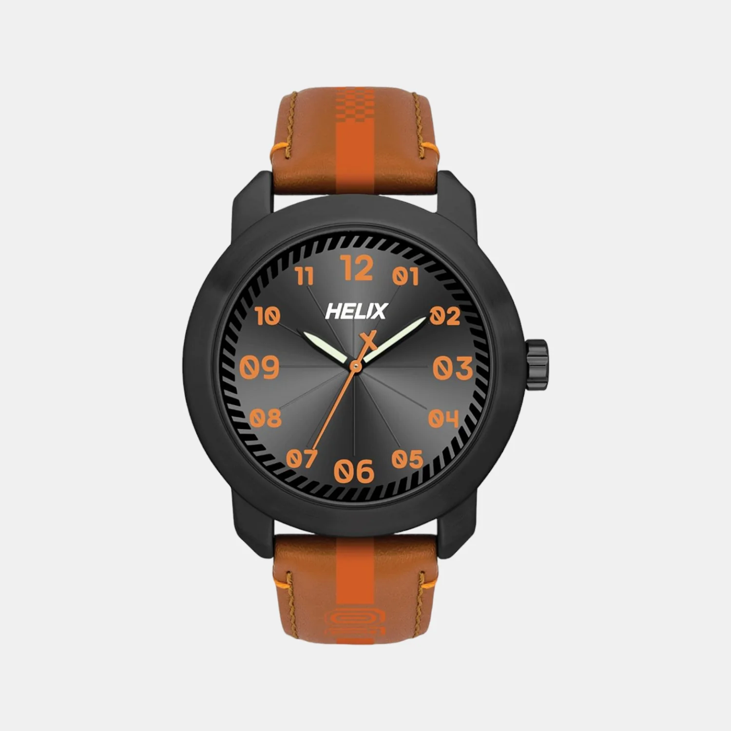 Men Quartz Grey Dial Analog Leather Watch TW036HG11