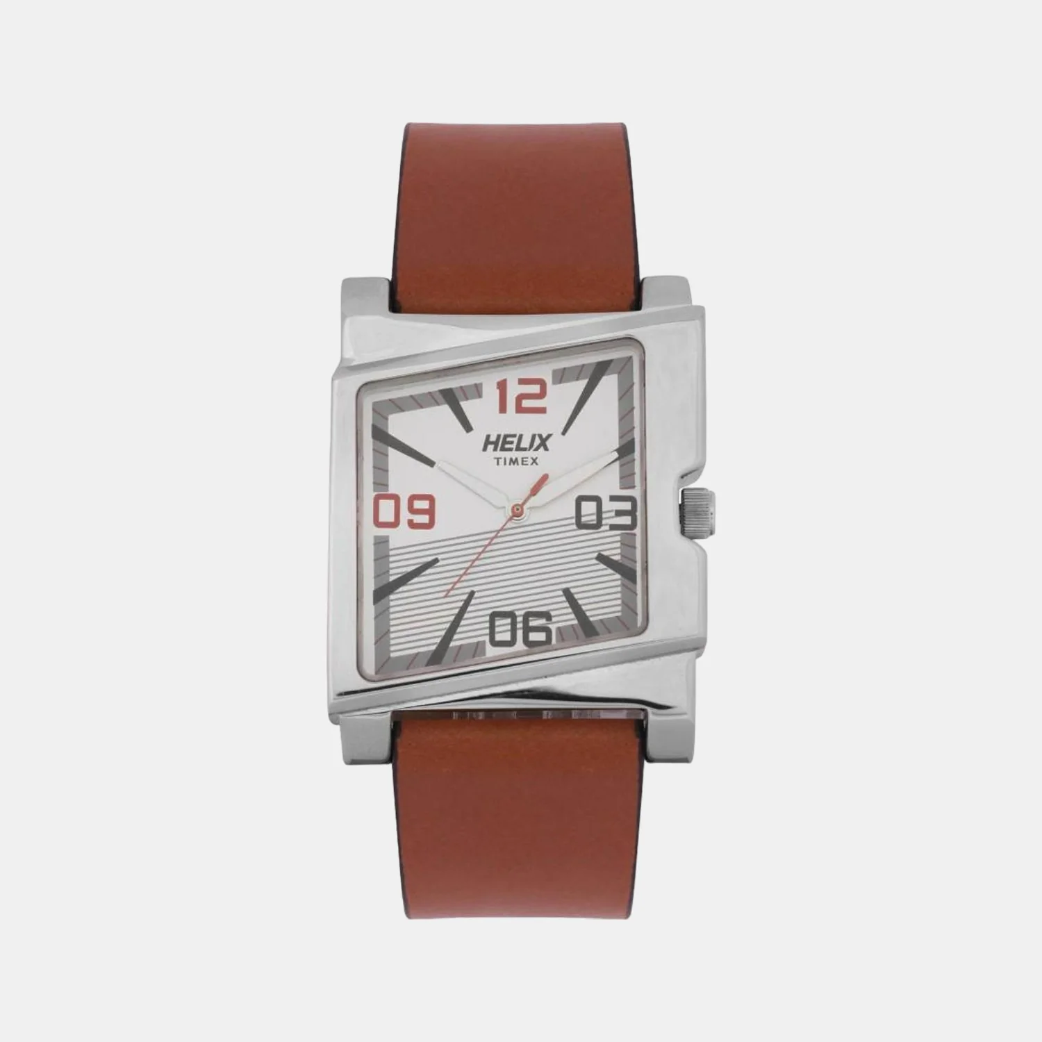 Men Quartz Silver Dial Analog Leather Watch TW037HG00