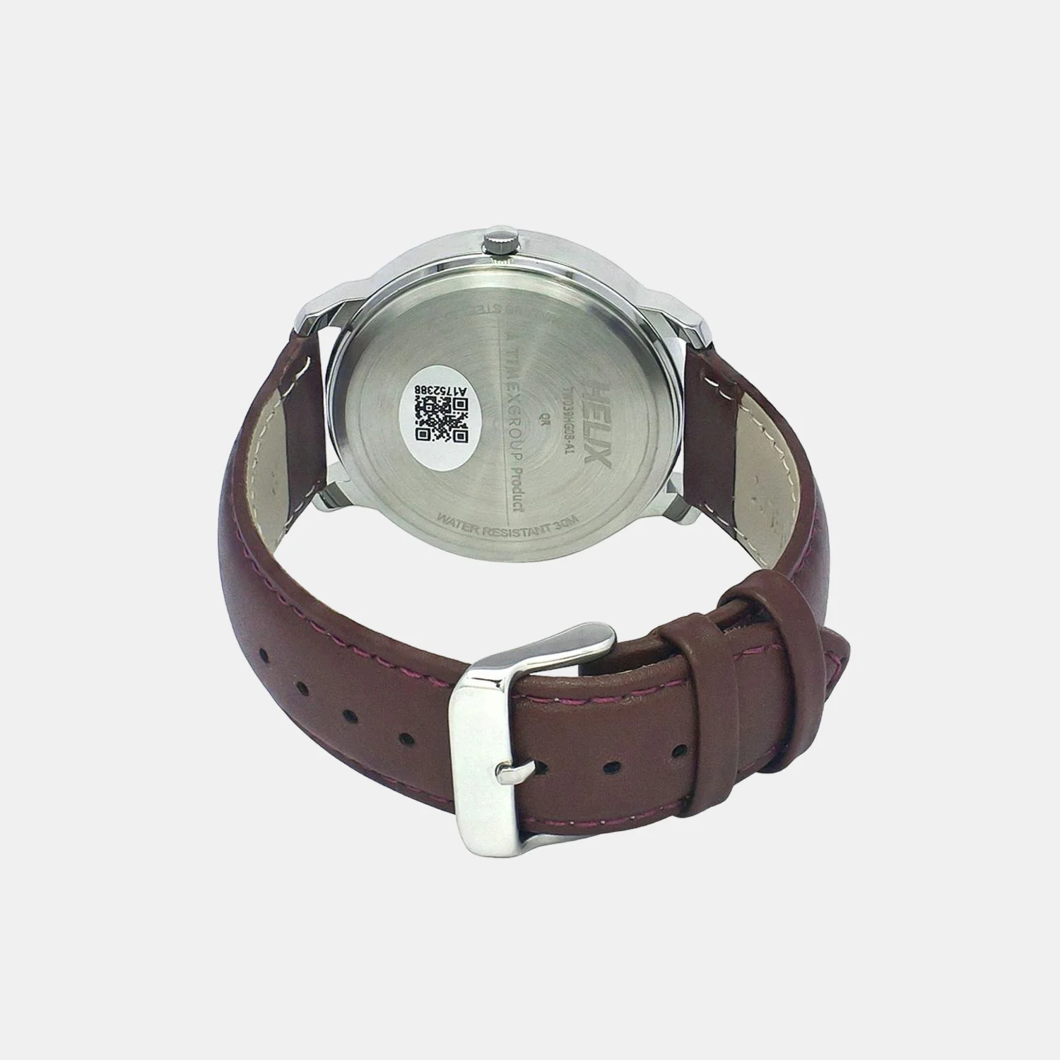 Men Quartz Silver Dial Analog Leather Watch TW039HG08 - Image 2