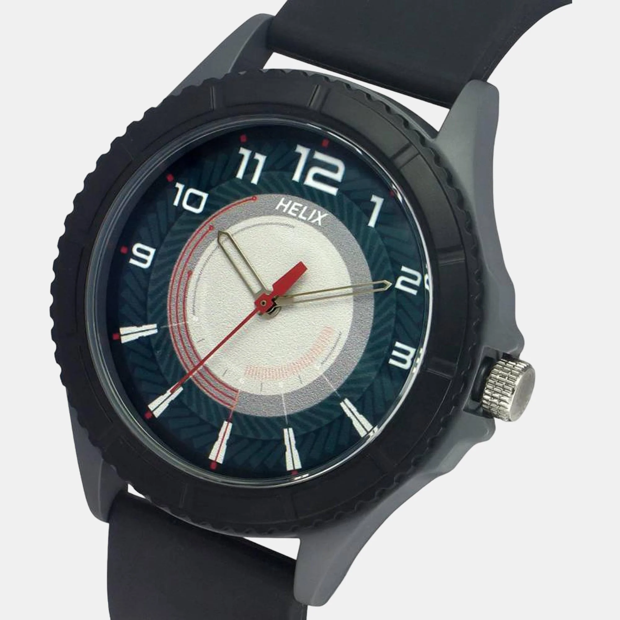 Men Quartz Two Tone Dial Analog Silicone Watch TW033HG22 - Image 2