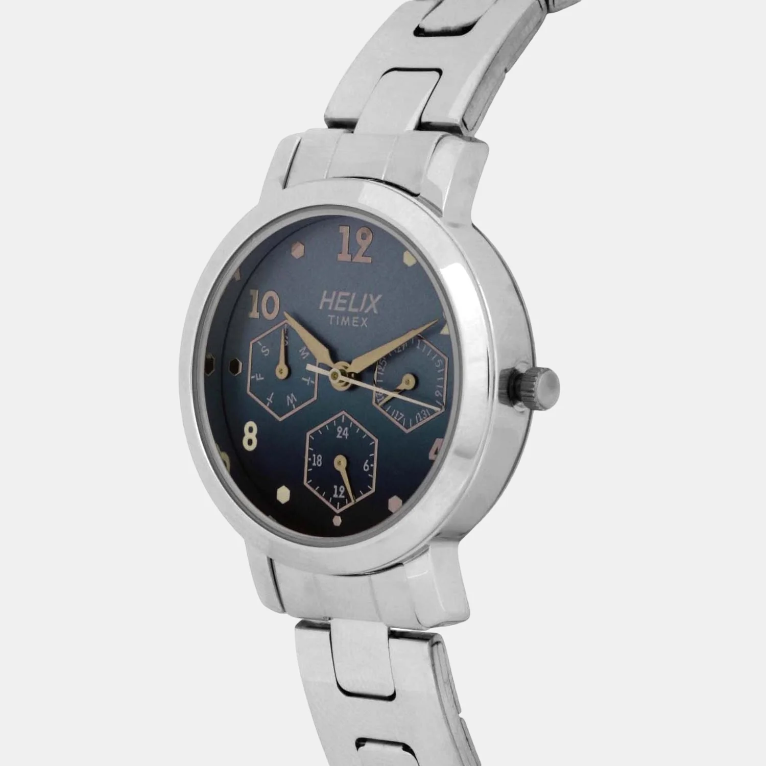 Women Quartz Blue Dial Chronograph Stainless Steel Watch TW024HL33 - Image 3