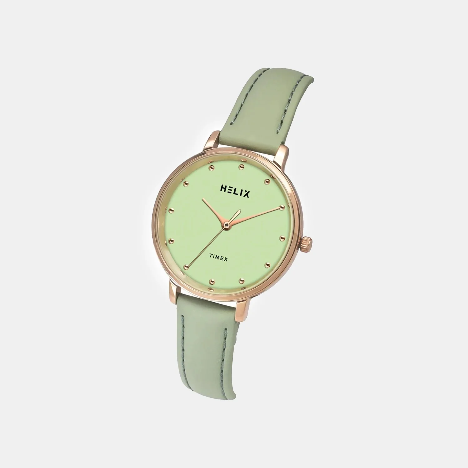 Women Quartz Green Dial Analog Leather Watch TW056HL00 - Image 2