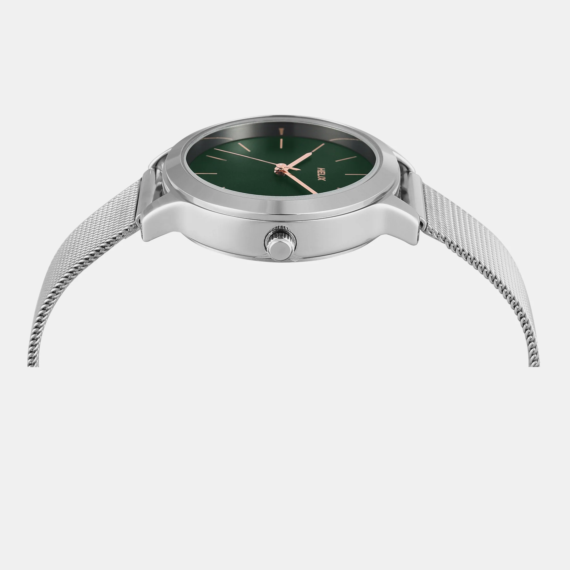 Women Quartz Green Dial Analog Mesh Watch TW055HL03 - Image 4