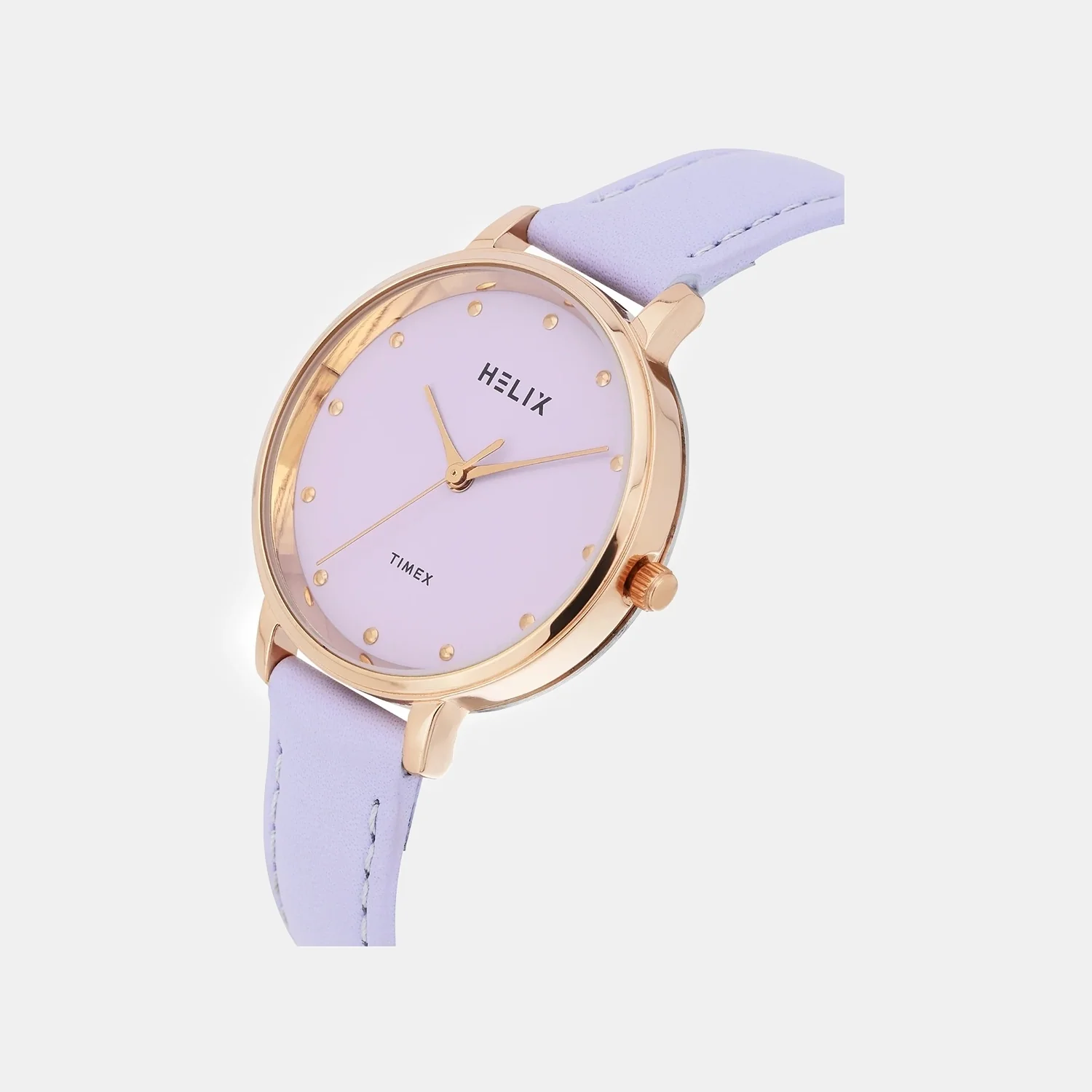 Women Quartz Lavender Dial Analog Leather Watch TW056HL02 - Image 2