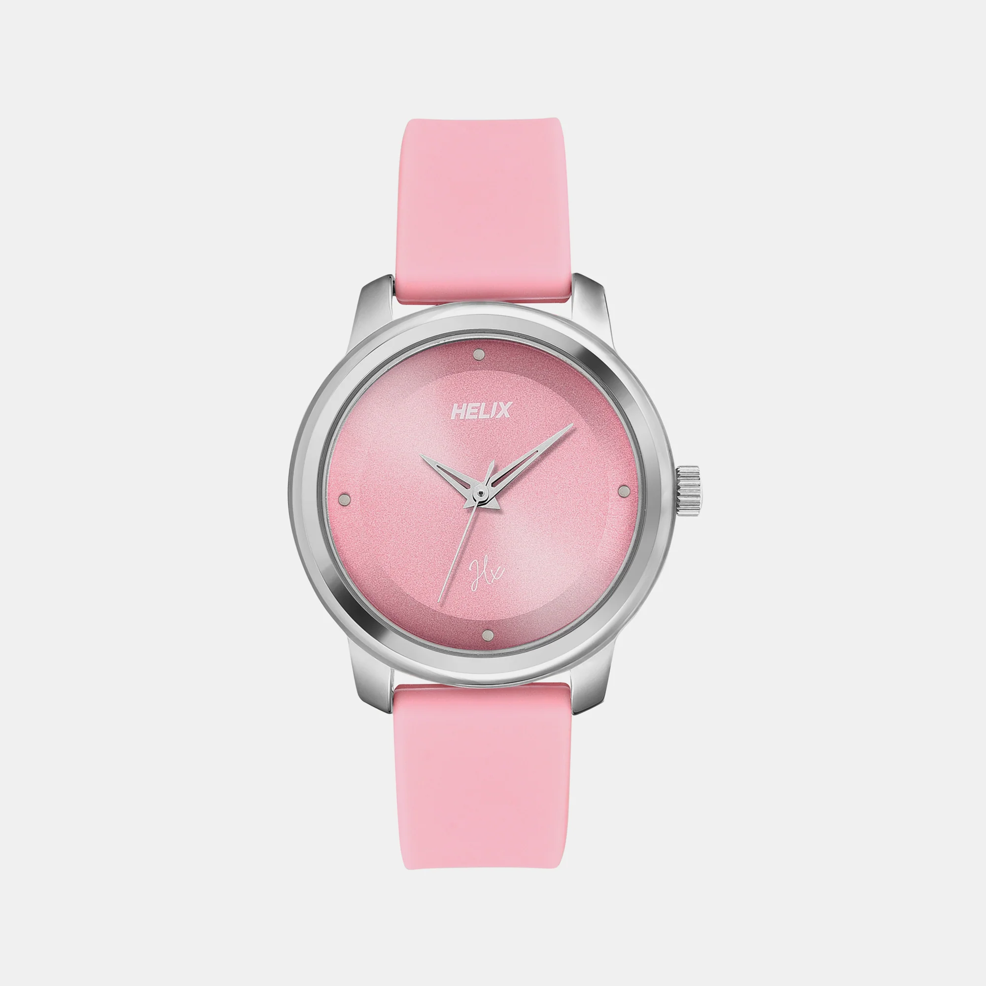 Women Quartz Pink Dial Analog Silicone Watch TW048HL14 - Image 2