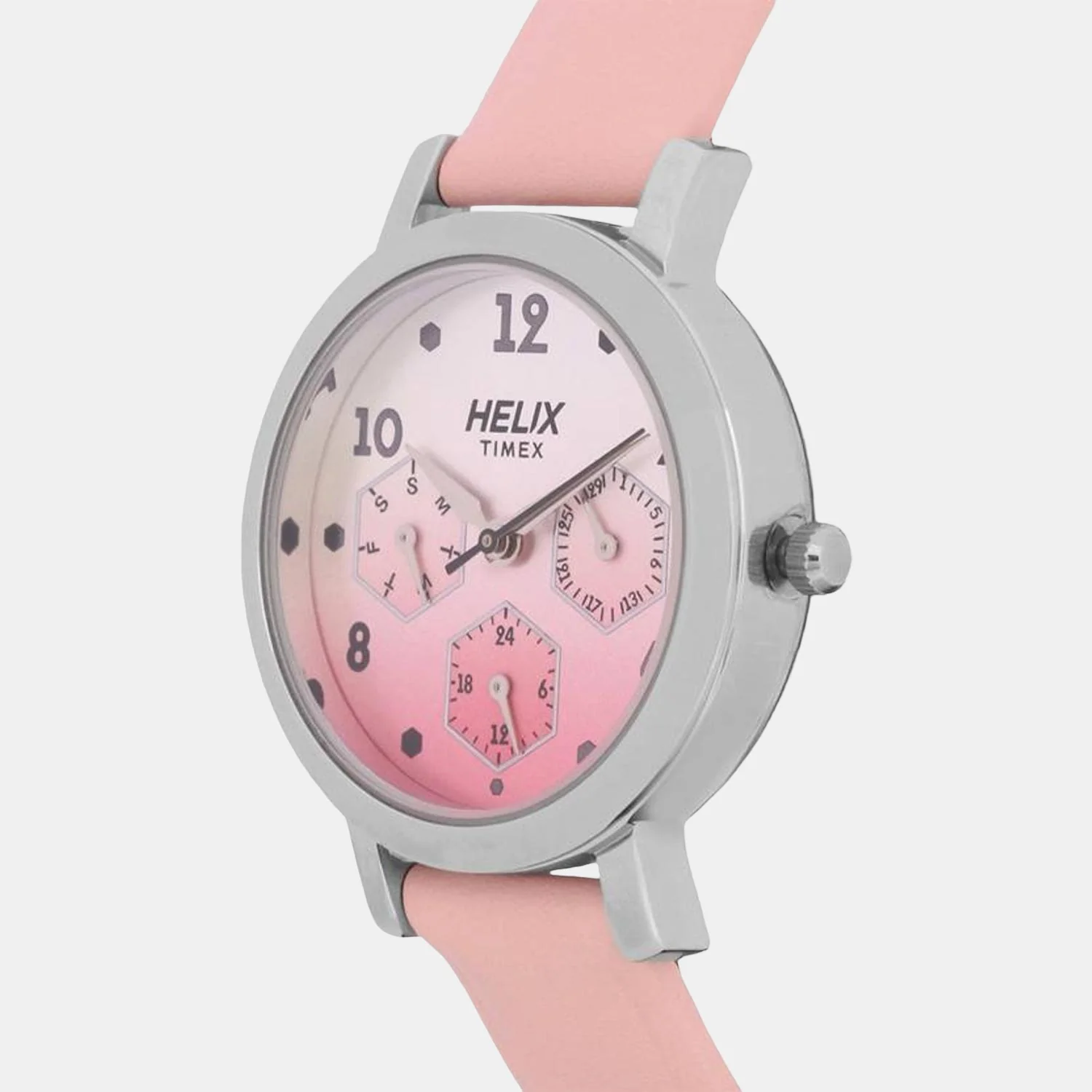 Women Quartz Pink Dial Chronograph Leather Watch TW024HL29 - Image 2