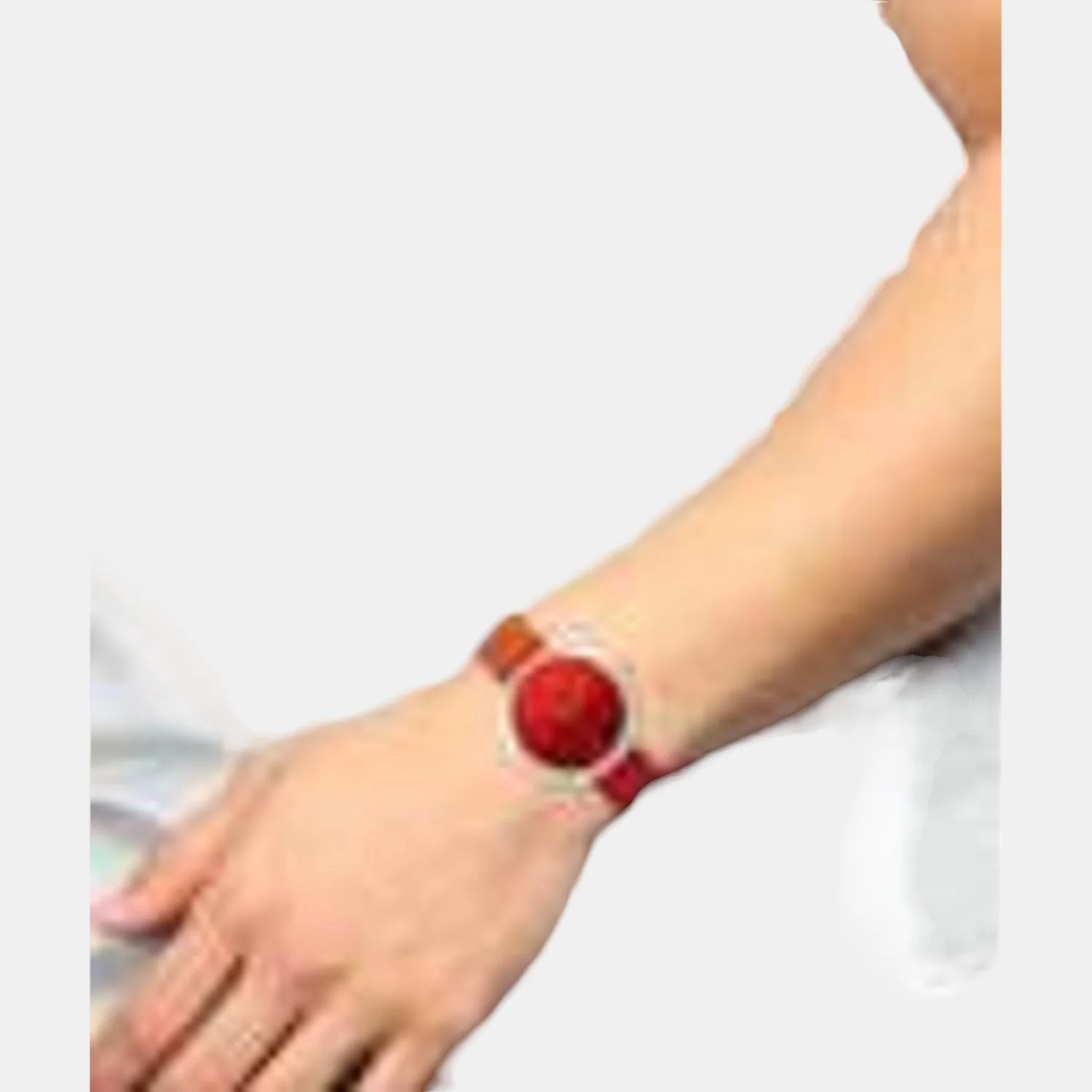 Women Quartz Red Dial Analog Leather Watch TW032HL02 - Image 4