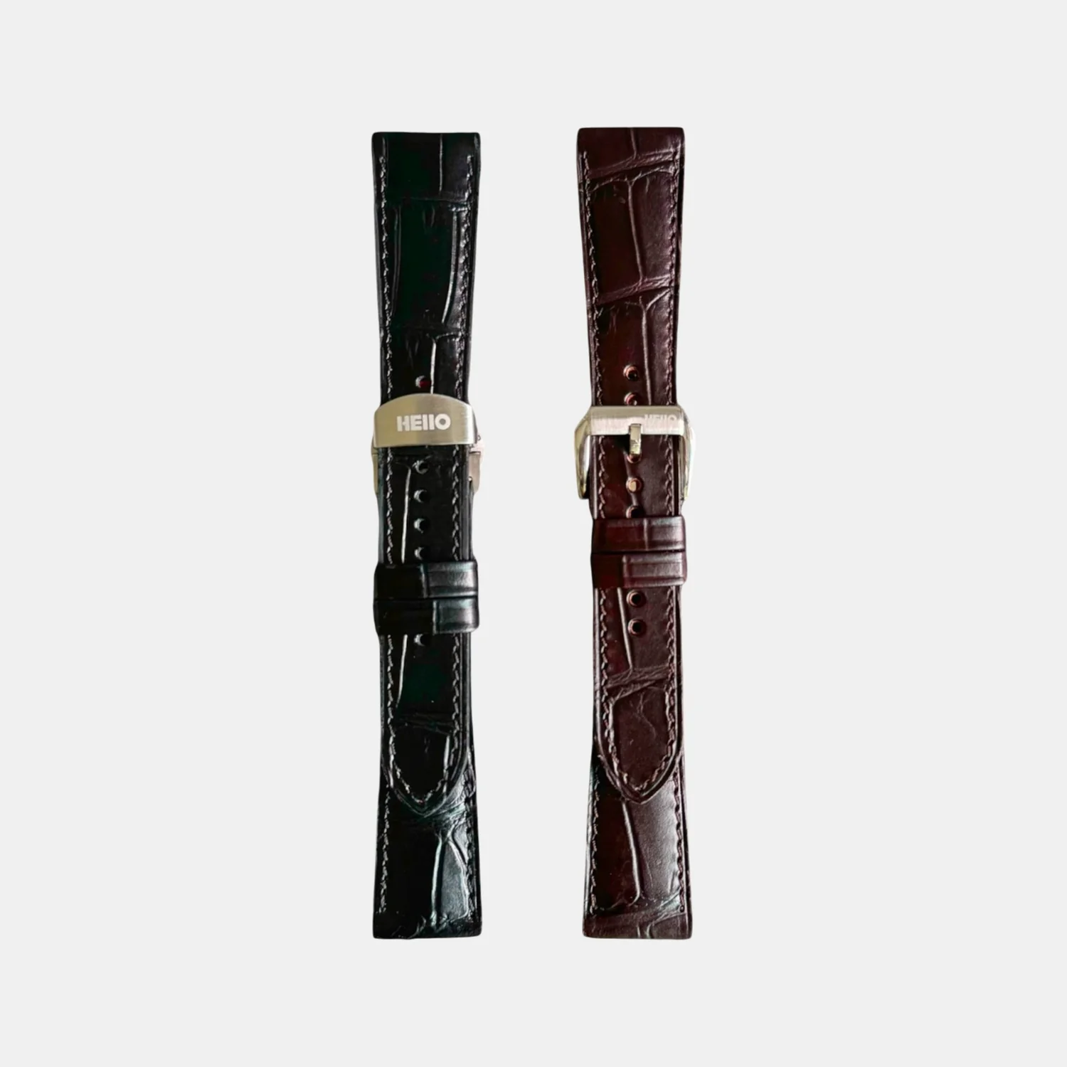 Men Croc Print Italian Leather Strap GRACE IN CROC99- TUXEDO 22 MM - Image 2