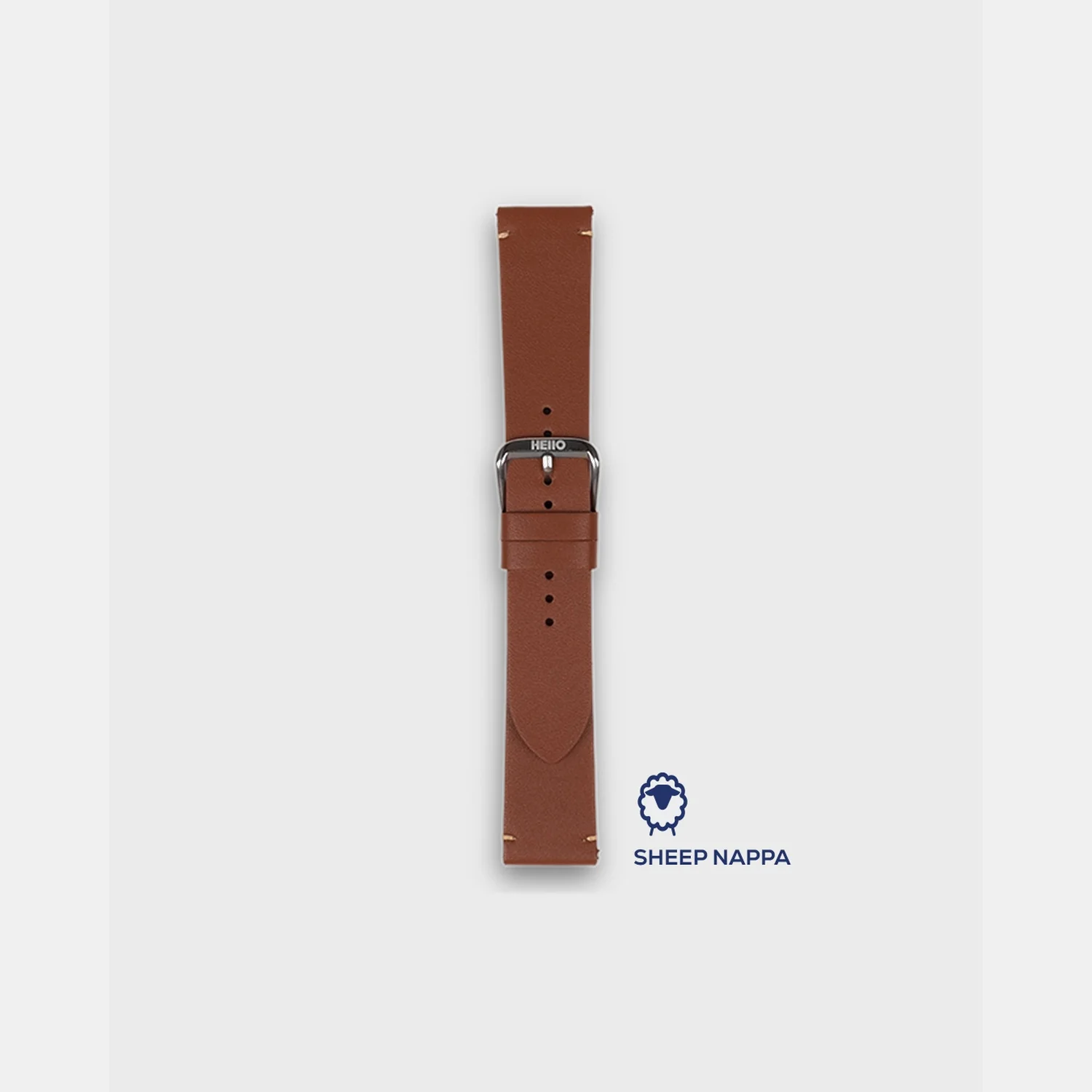 Men Sheep Nappa Leather Strap INTRO 2.0 DS- GINGERBREAD 22 MM - Image 3