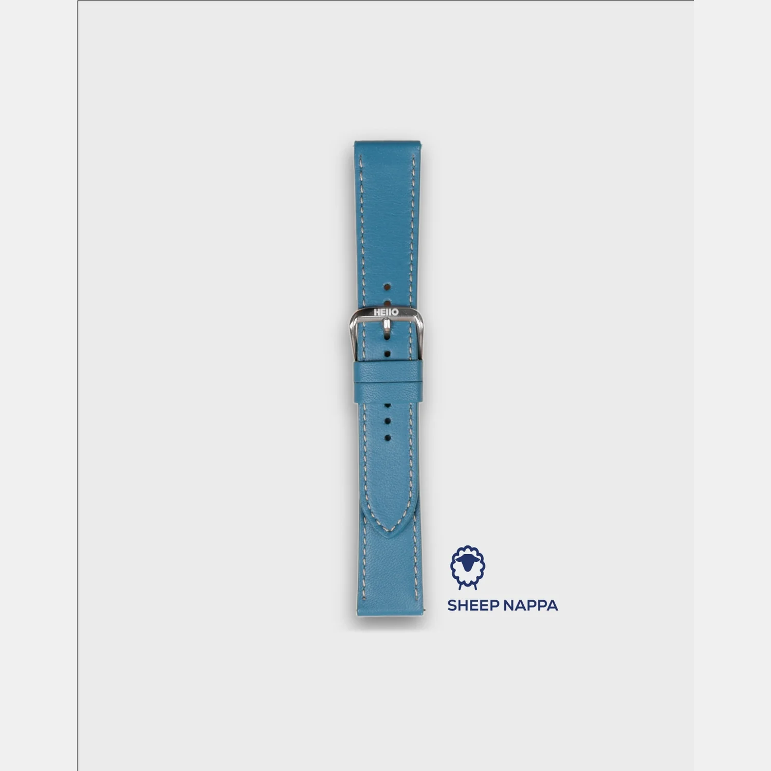 Men Sheep Nappa Leather Strap INTRO 2.0 PS - IGUANA BLUE 18 MM - Image 3