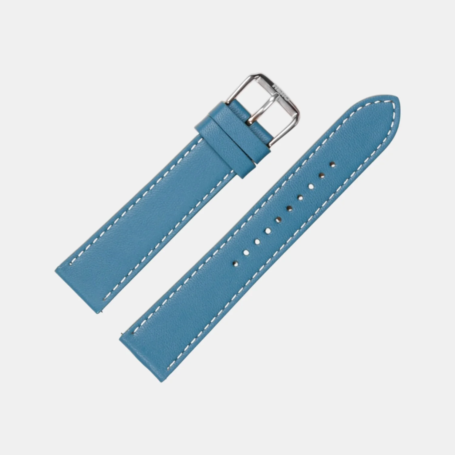 Men Sheep Nappa Leather Strap INTRO 2.0 PS - IGUANA BLUE 22 MM