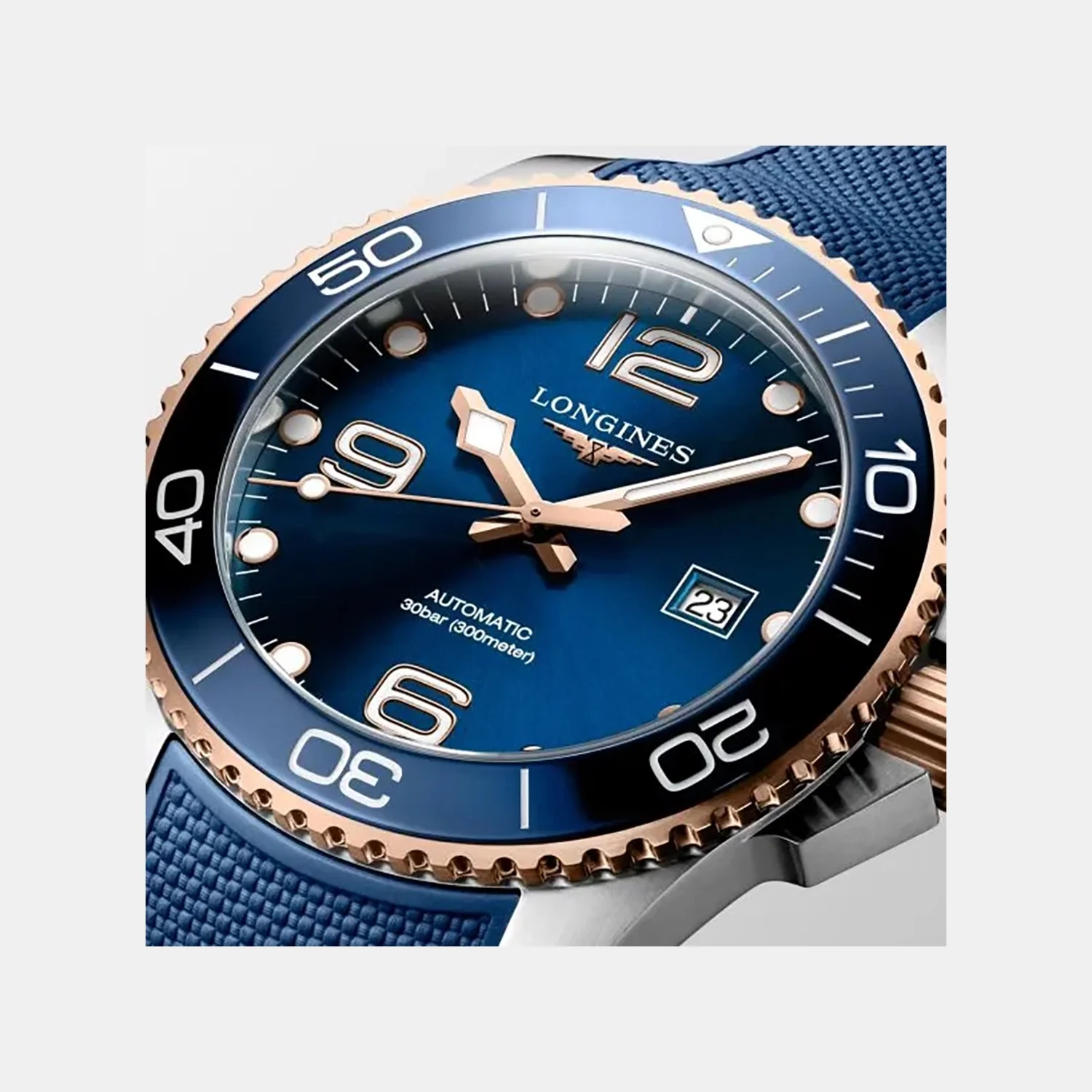 HydroConquest Men Automatic Blue Dial Analog Rubber Watch L37823989 - Image 2
