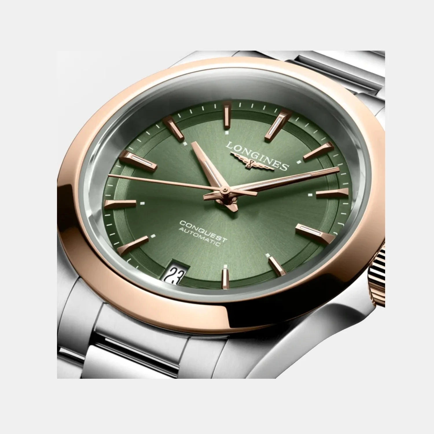 Conquest Women Automatic Green Dial Analog Stainless Steel Watch L34305026 - Image 3