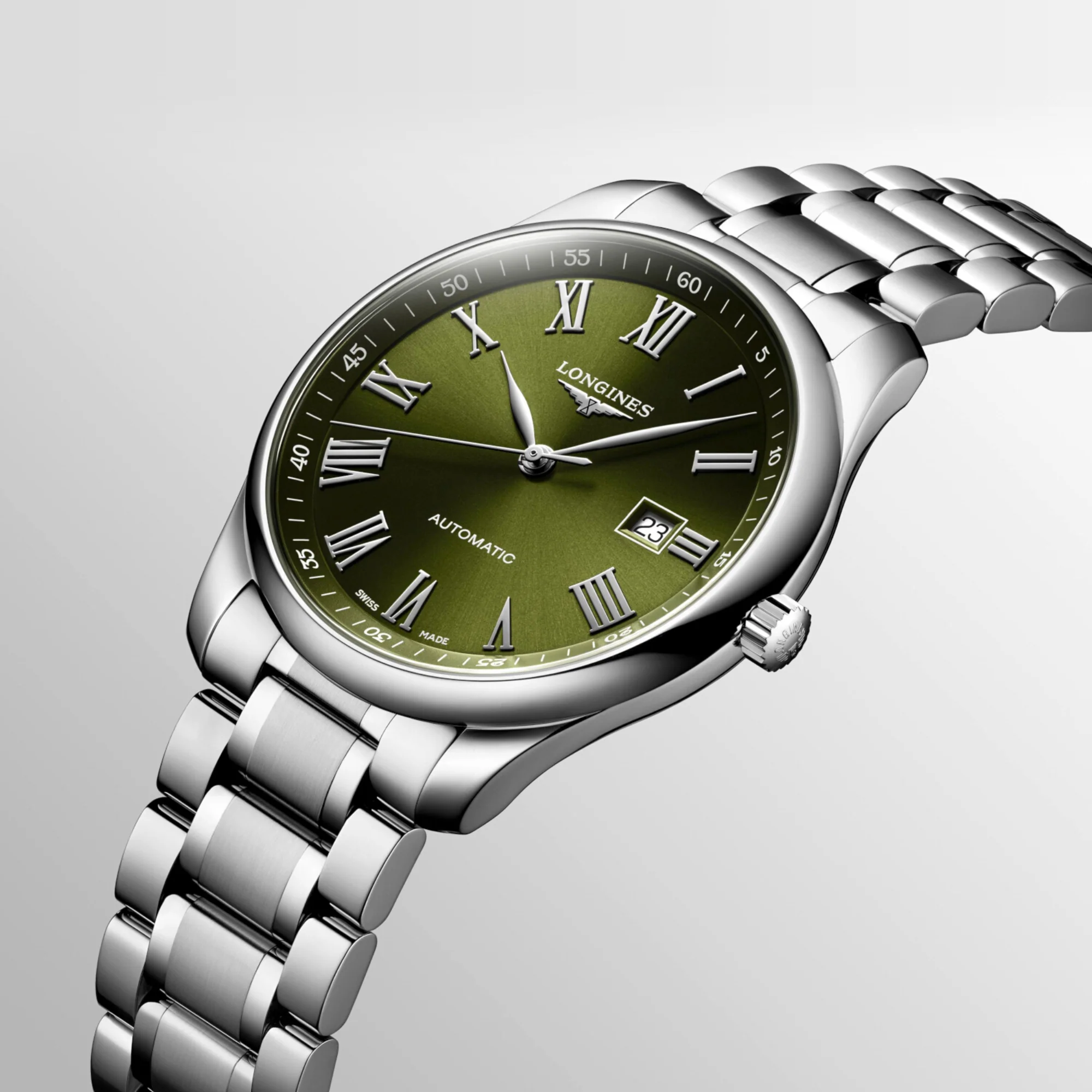 Men Automatic Green Dial Analog Stainless Steel Watch L28934096 - Image 2