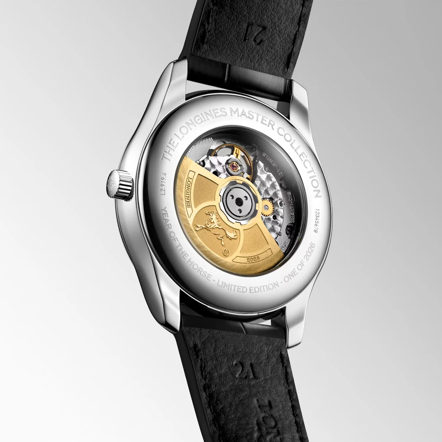 Master Collection Moonphase Men Automatic Red Dial Analog Leather Watch L29194092 - Image 4