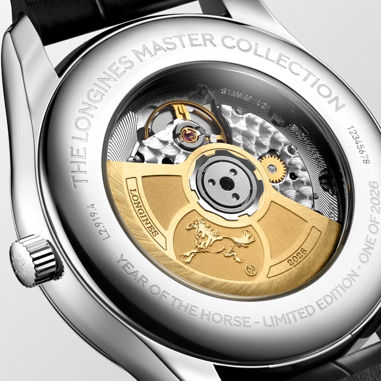 Master Collection Moonphase Men Automatic Red Dial Analog Leather Watch L29194092 - Image 5