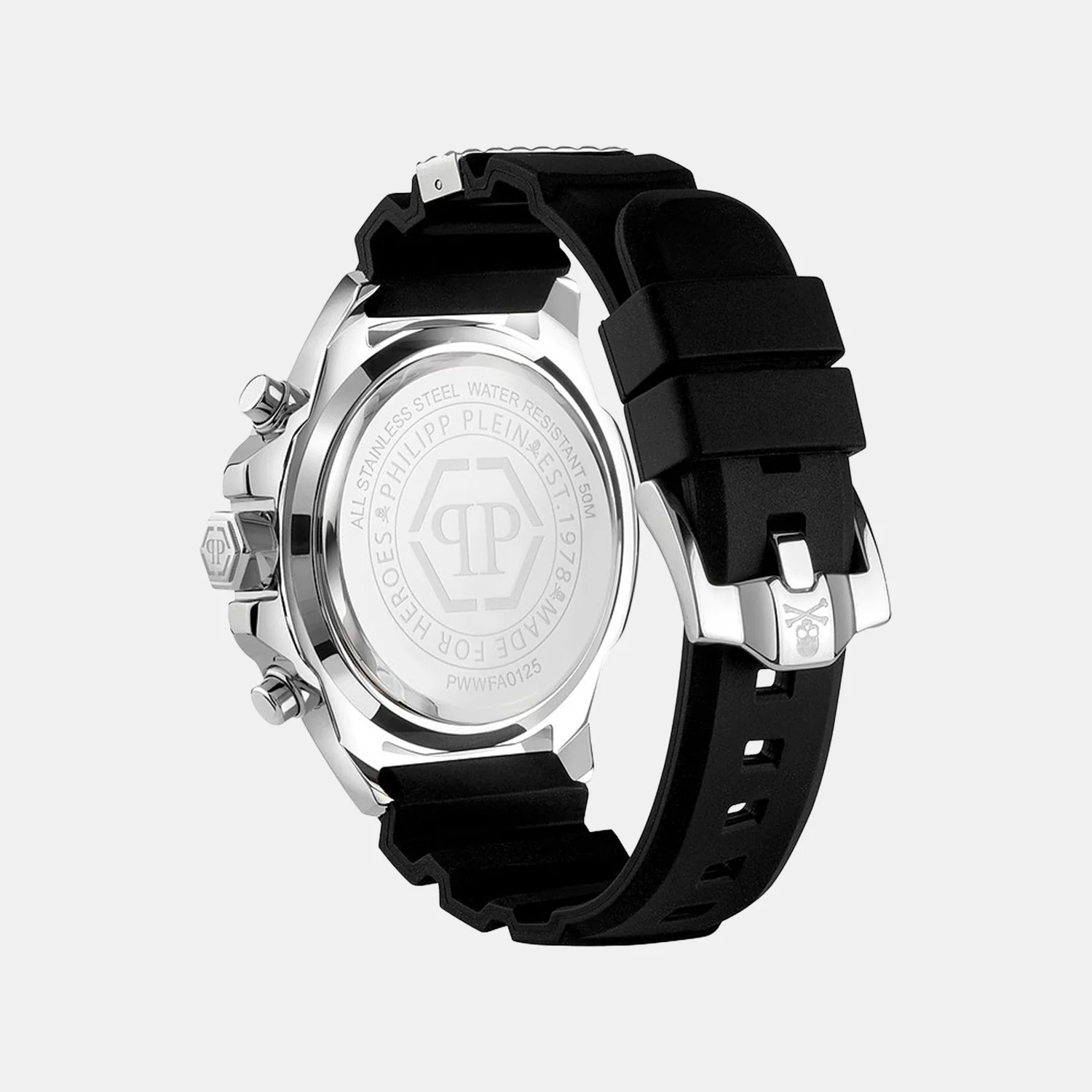 Men Quartz Black Dial Chronograph Silicone Watch PWWFA0125 - Image 3
