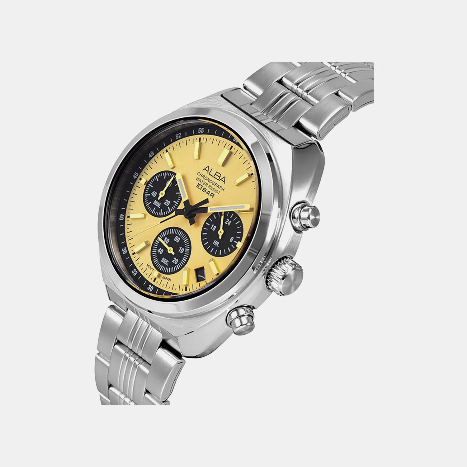 Men Quartz Gold Dial Chronograph Stainless Steel Watch AT3K01X1 - Image 2