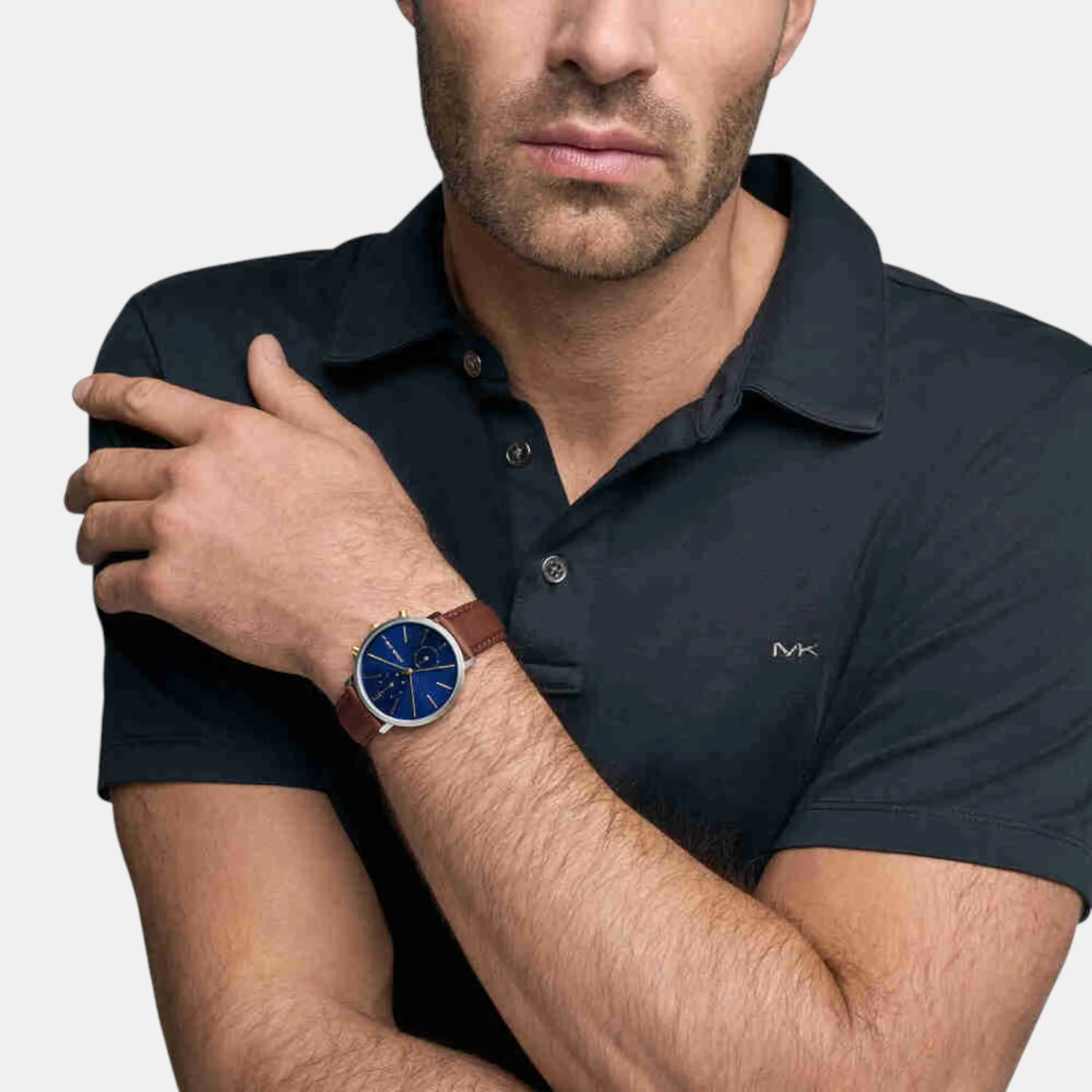 Blake Men Quartz Blue Dial Chronograph Leather Watch MK9209 - Image 7