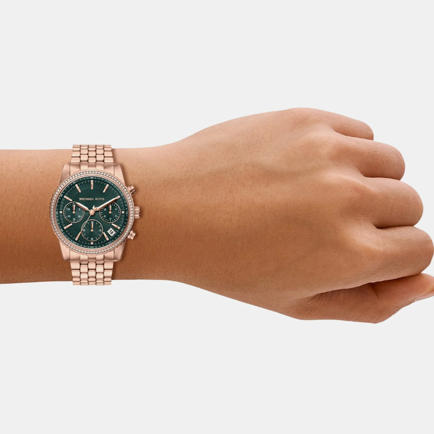 Bryant Women Quartz Green Dial Chronograph Stainless Steel Watch MK7600 - Image 3