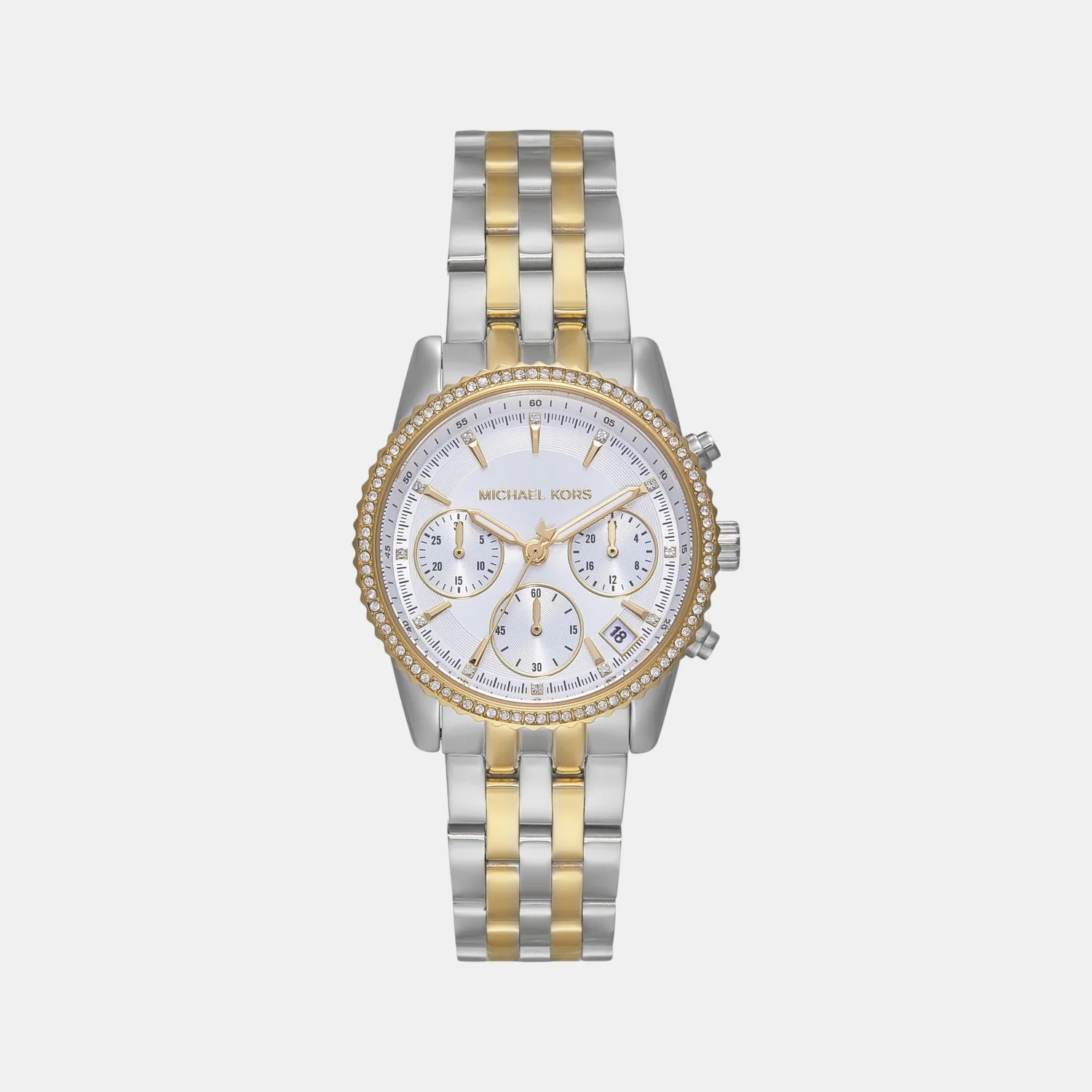 Bryant Women Quartz White Dial Chronograph Stainless Steel Watch MK7532