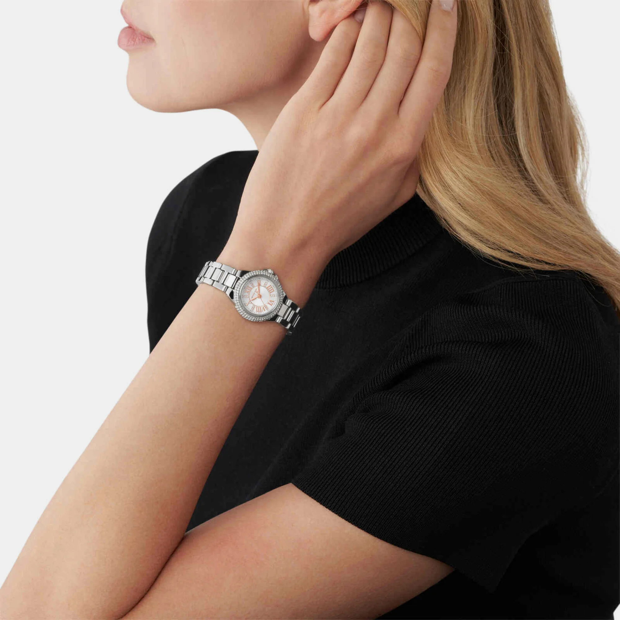 Camille Women Quartz White Dial Analog Stainless Steel Watch MK4698 - Image 3